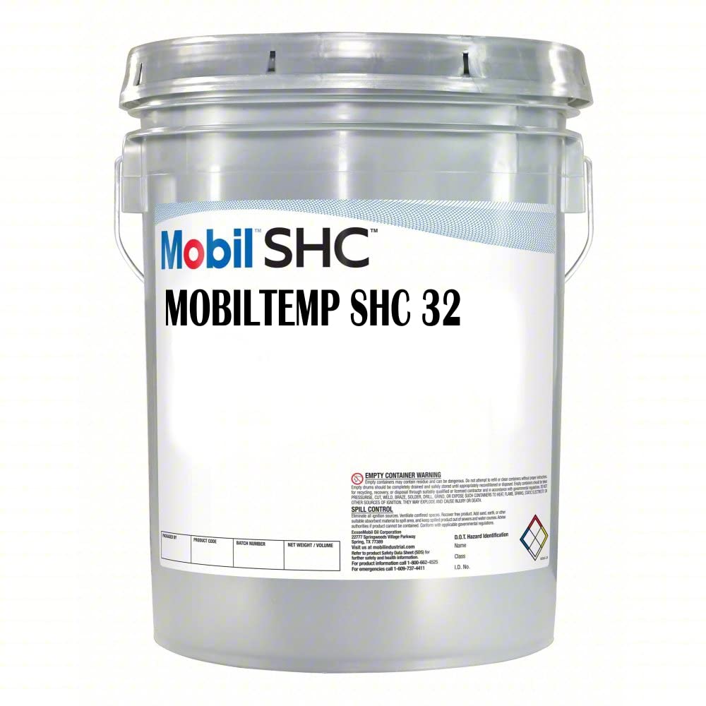 Mobil Mobiltemp SHC 32 Synthetic Lubricating Grease, 35LB Pail