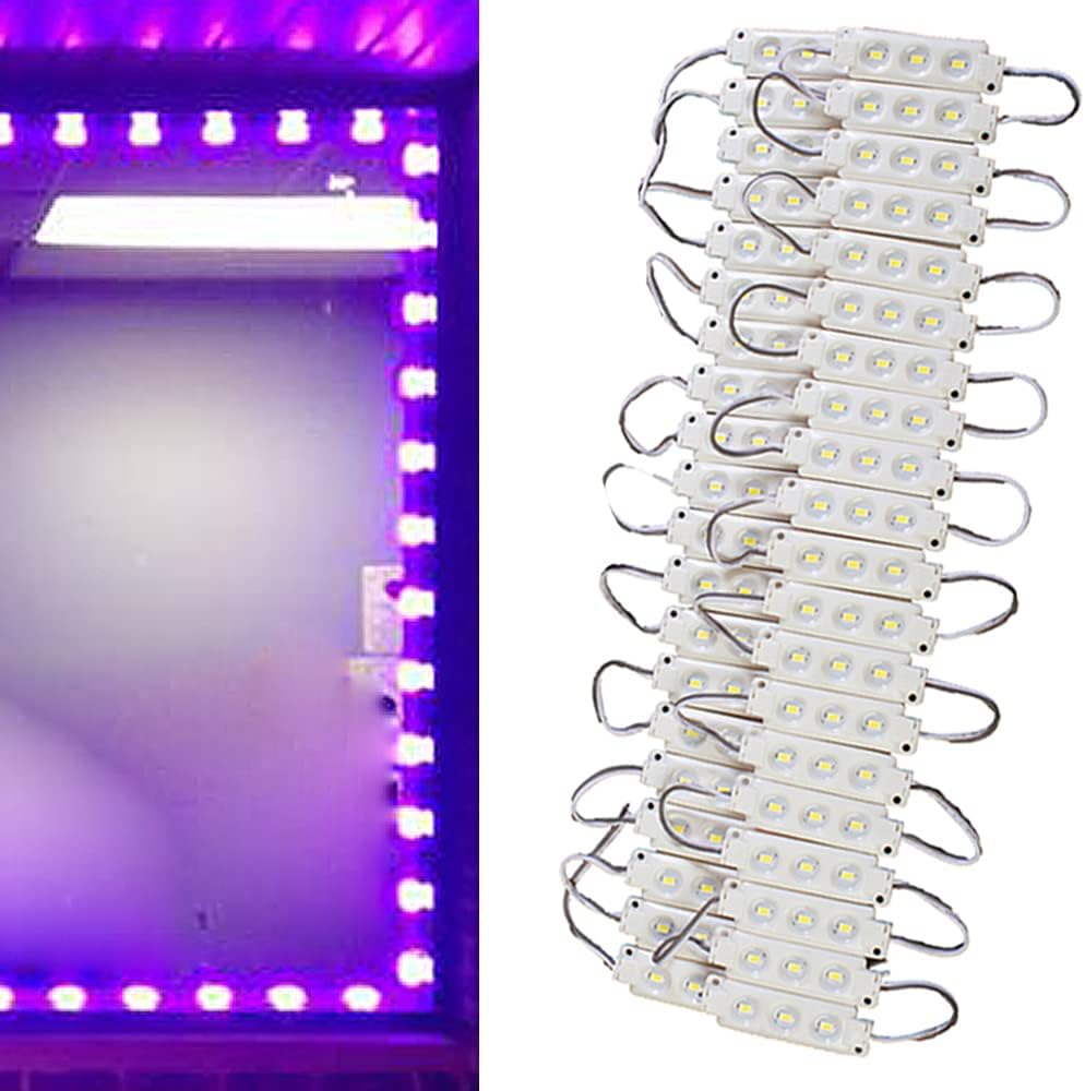 Purple Storefront LED Light, 40ft Super Bright Window Border Module 5630 with UL 12v AC Power Adapter for Retail Store Border Frame