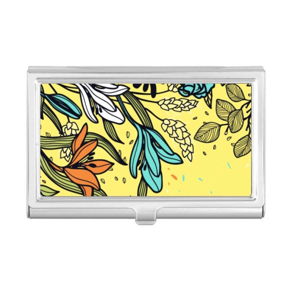 DIYthinker Modern Art Lily Flowers Plants Drawing Business Card Holder Case Wallet