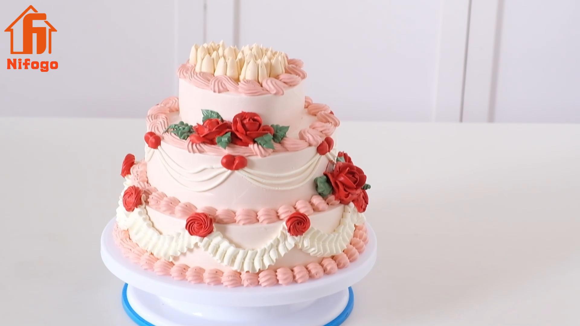Kit Decorazione Torte WIGUROE 255 Pezzi - Con Piatto Girevole E Sac à Poche