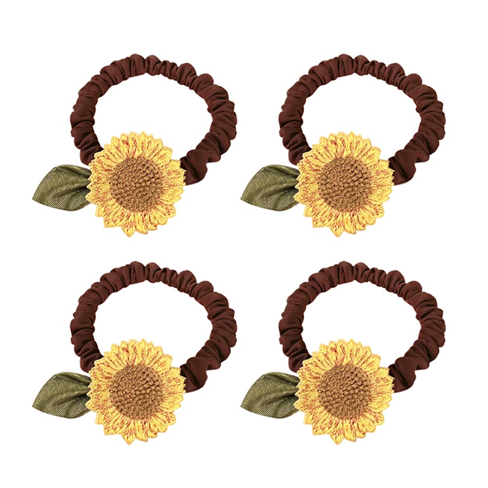 Sonnenblumen-Haargummis Für Frauen & Mädchen – 4er Set Elastische Haarbänder Für Jeden Anlass