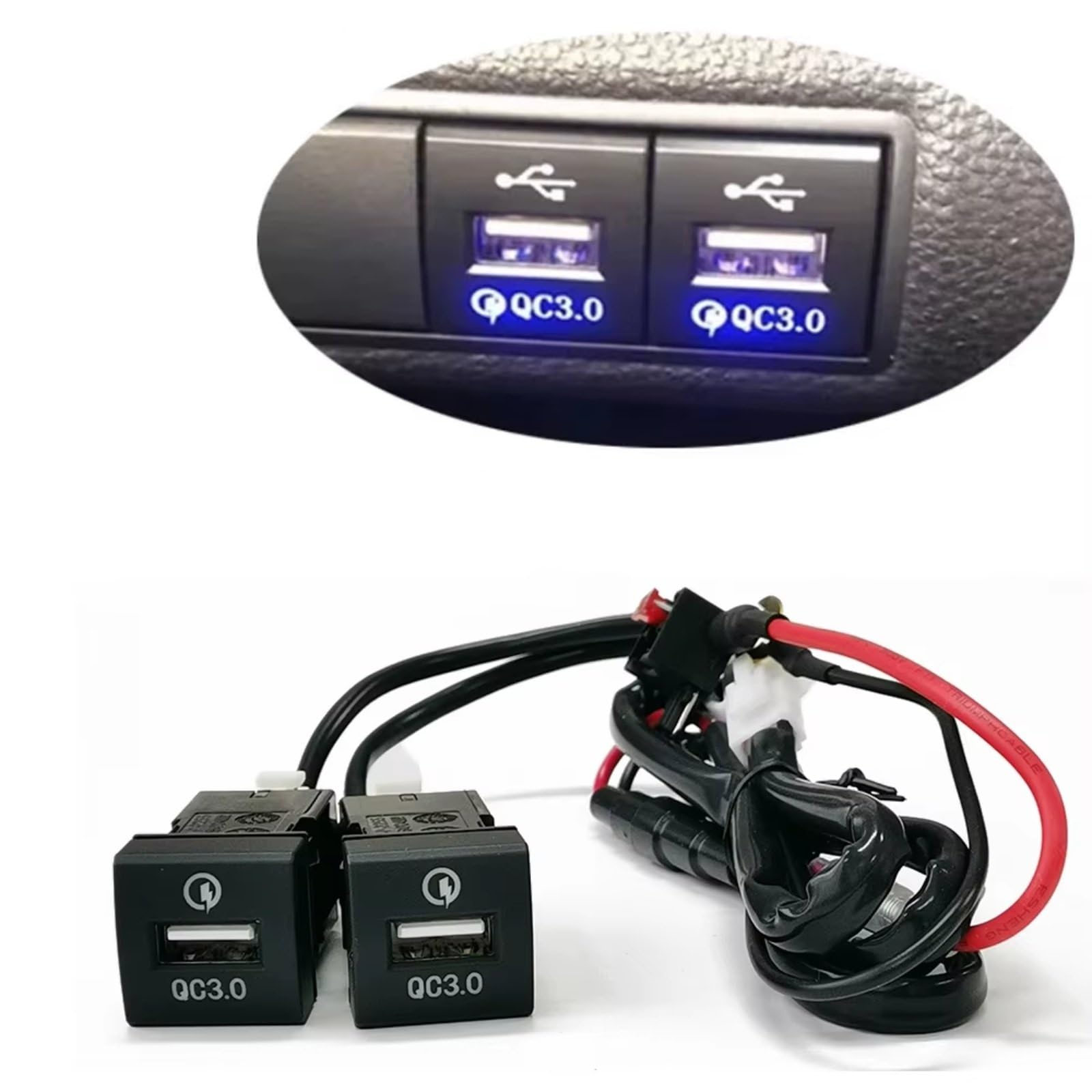 Enchufe módulo USB AUX Consola USB Compatible Con Toyota Para Camry 70 Para Altis 2018 2019 2020 Coche Rápido Para Cargador Enchufe Interfaz Carga Dual QC3.0