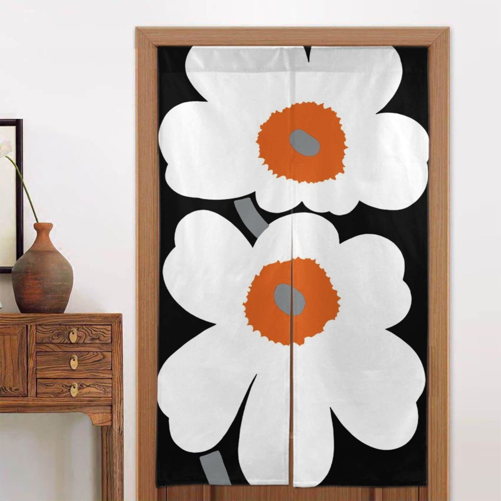 Amazon｜のれん 暖簾 マリメッコ 花柄 無地 遮光 部屋仕切り