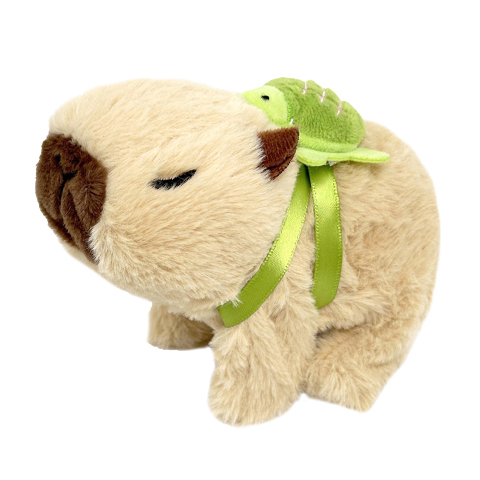Plush Capybara Toy - 15x8x13cm Soft Interactive Stuffed Animal, Turtle Backpack Design, Imaginative Kids Companion, Safe Plush Doll | Creative Playtime Toy for Boys Girls Birthday Fun