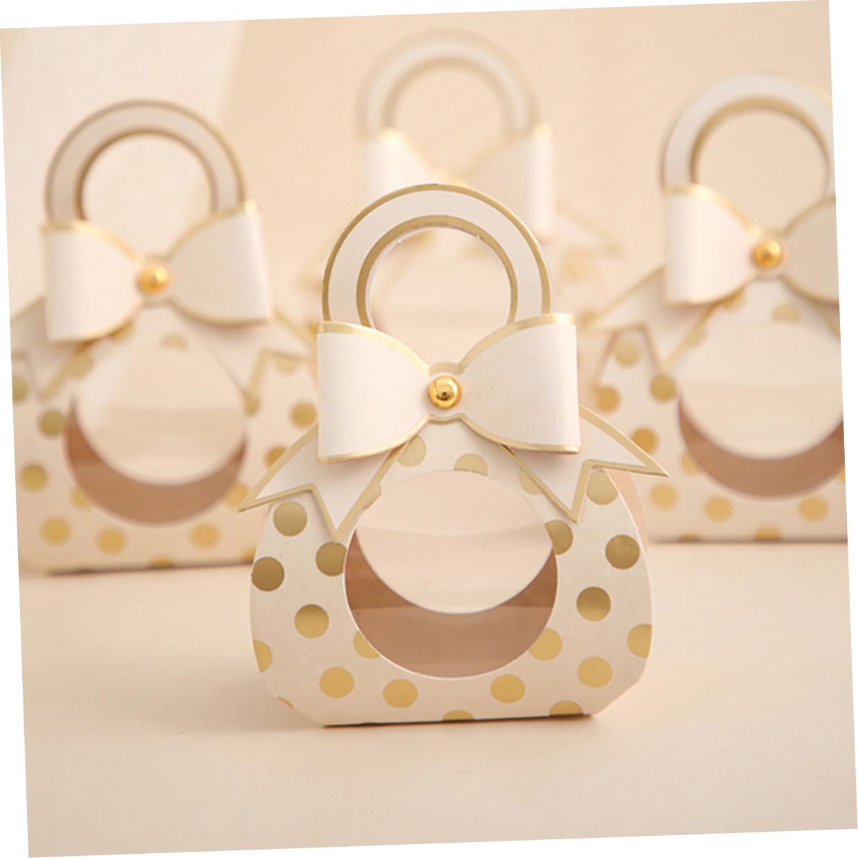 Papier Geschenkdosen für Hochzeitssüßigkeiten mit Fenster und Griff