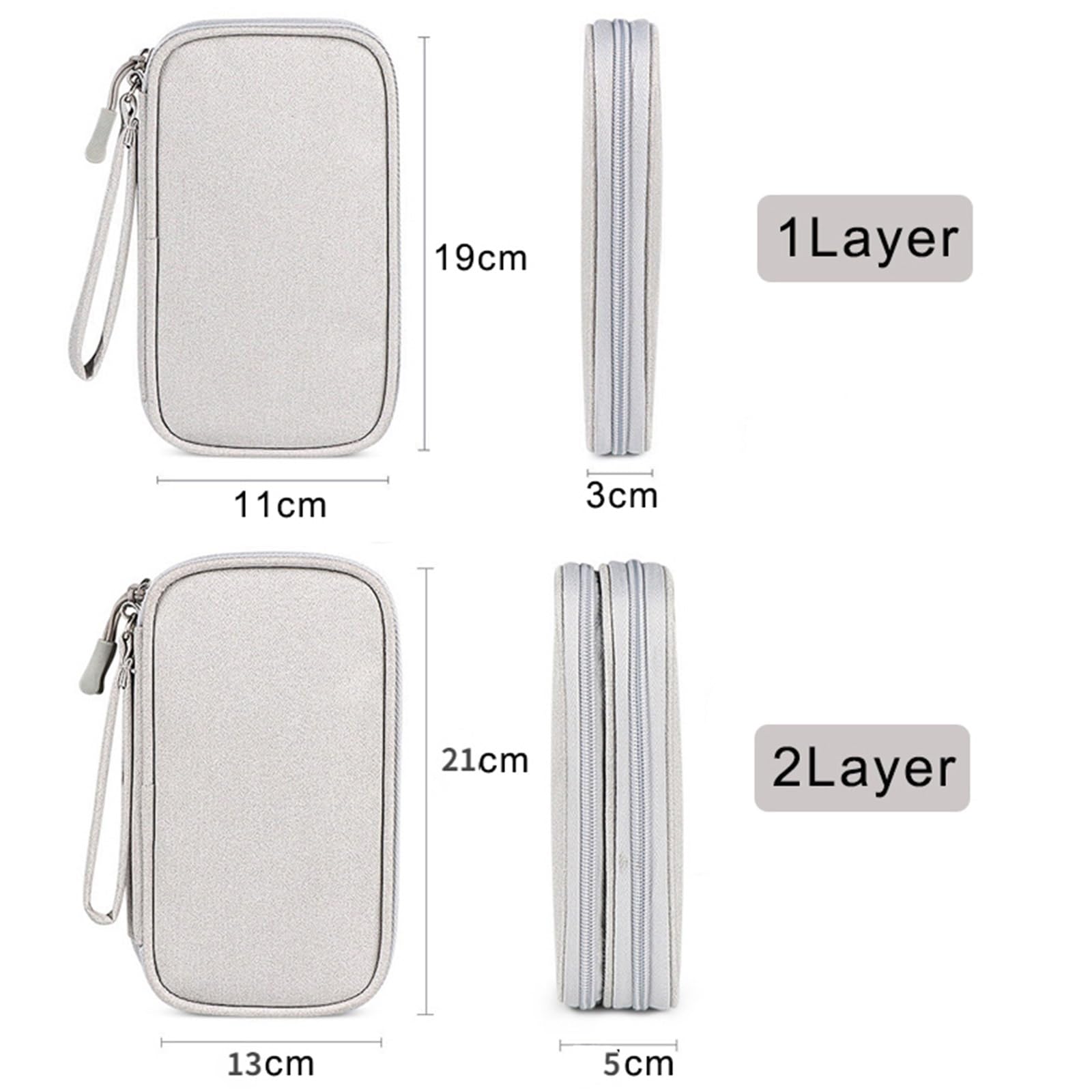 Borsa Organizer Per Cavi Borsa For Cavi Da Viaggio Custodia Digitale Portatile Caricabatterie Dati Organizzatore Accessori Elettronici Impermeabile(2 Layer-Black)