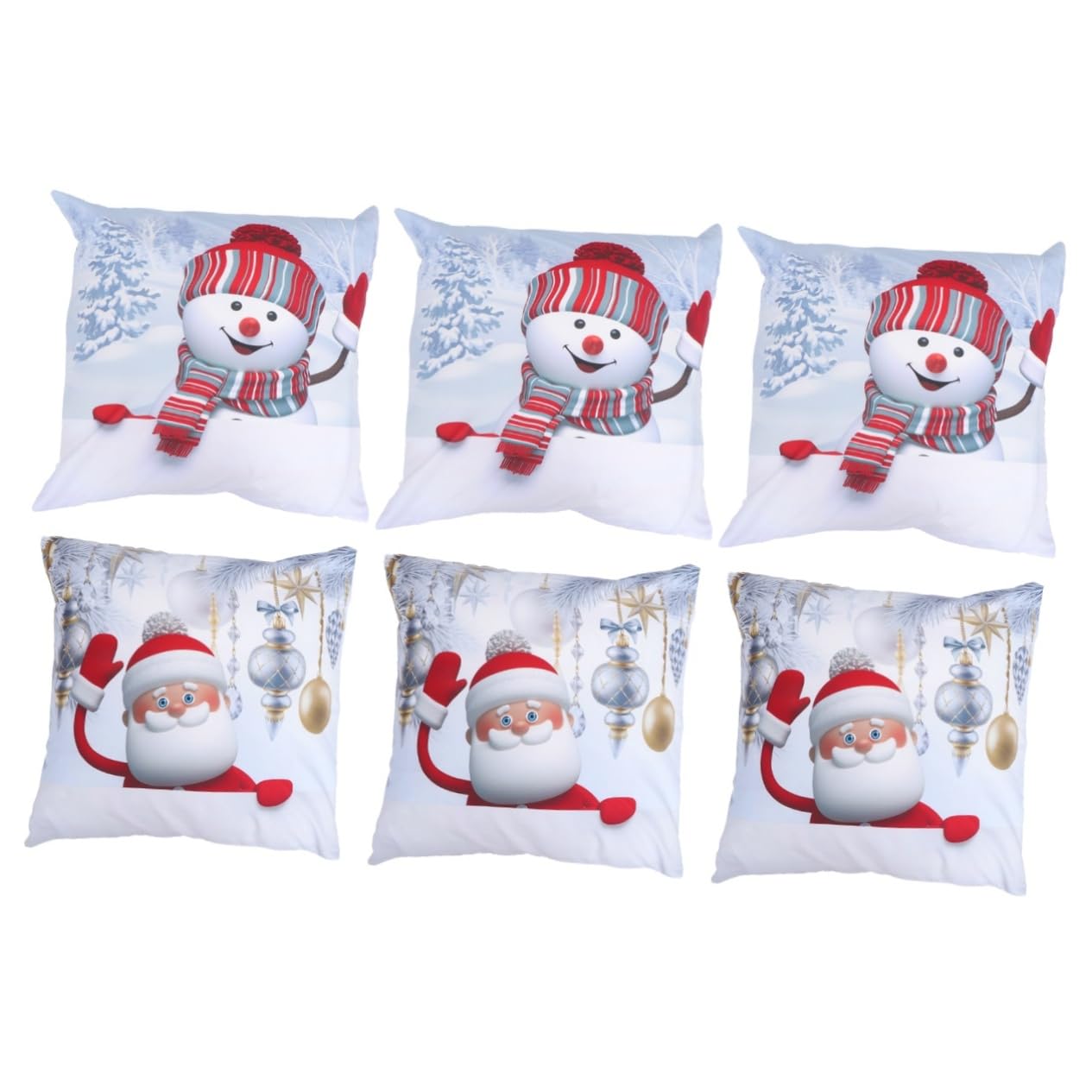 Amosfun 3 Set Di Federe Per Cuscini in Microfibra Per Ufficio A Tema Natalizio Decorative 2 Pezzi*3