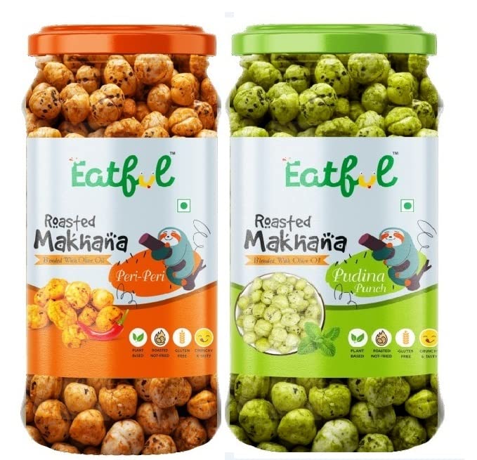 EATFUL Peri Peri + Pudina Roasted Flavour Makhana Jar Combo Pack (2 X 80 Gm) (B0C5DSWG87) Amazon Price History, Amazon Price Tracker