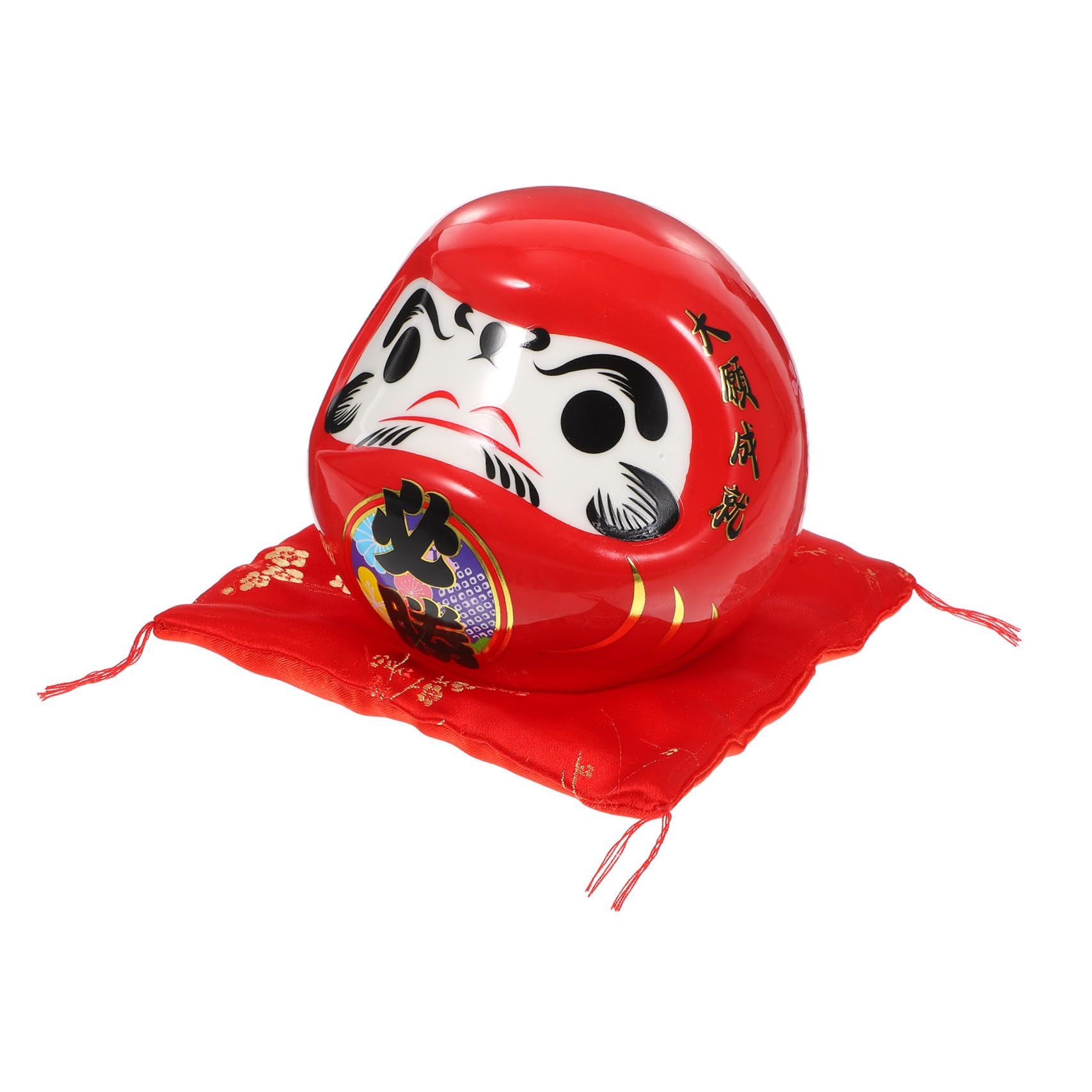 Statue japonaise en céramique rouge artisanale pour une décoration de salon raffinée