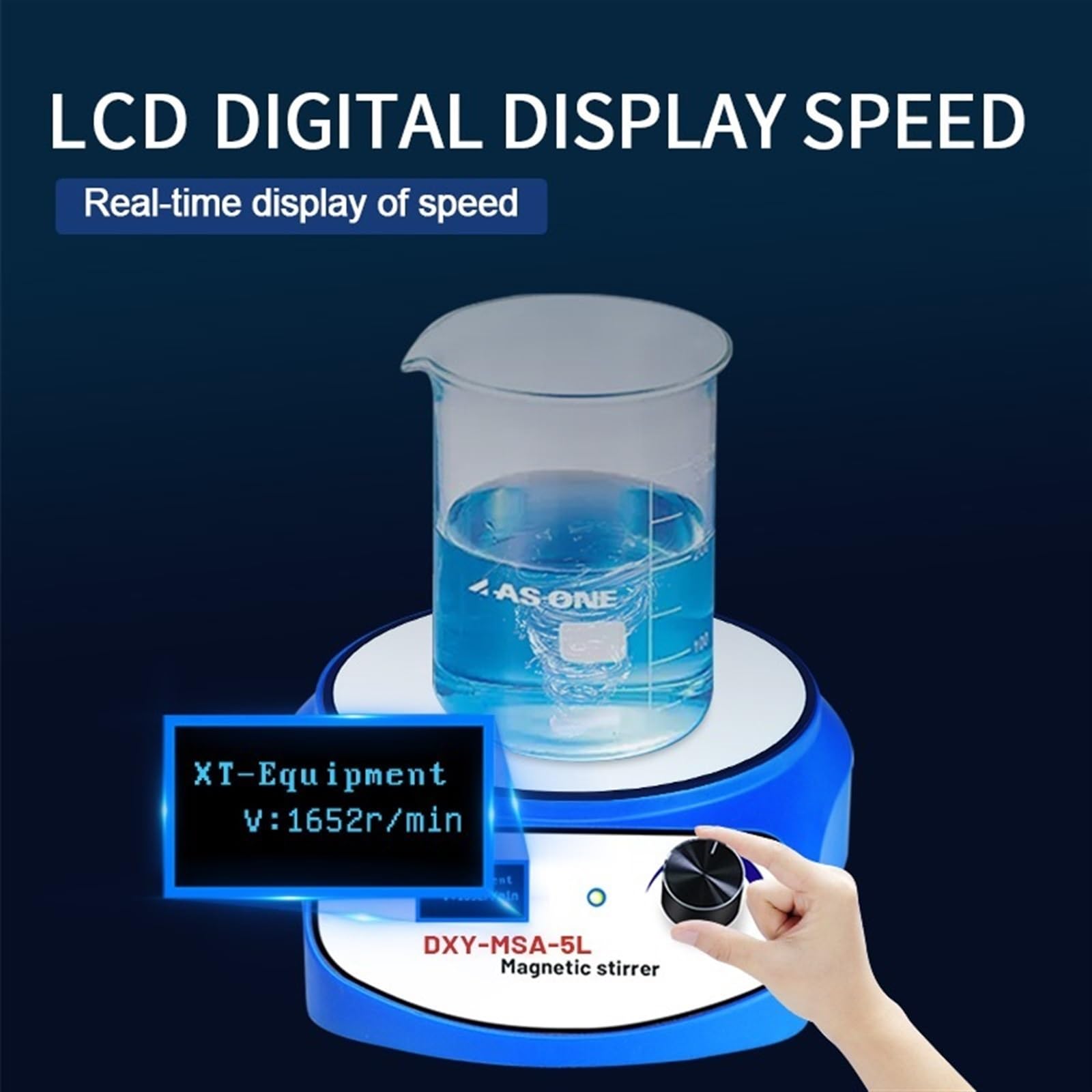 Mezclador agitador magnético Agitador magnético mini de 3000 ml y 5000 ml con pantalla digital, mezclador de líquidos, equipo con dos barras de agitación para laboratorio, taller, hogar(DXY-MSA-3L)