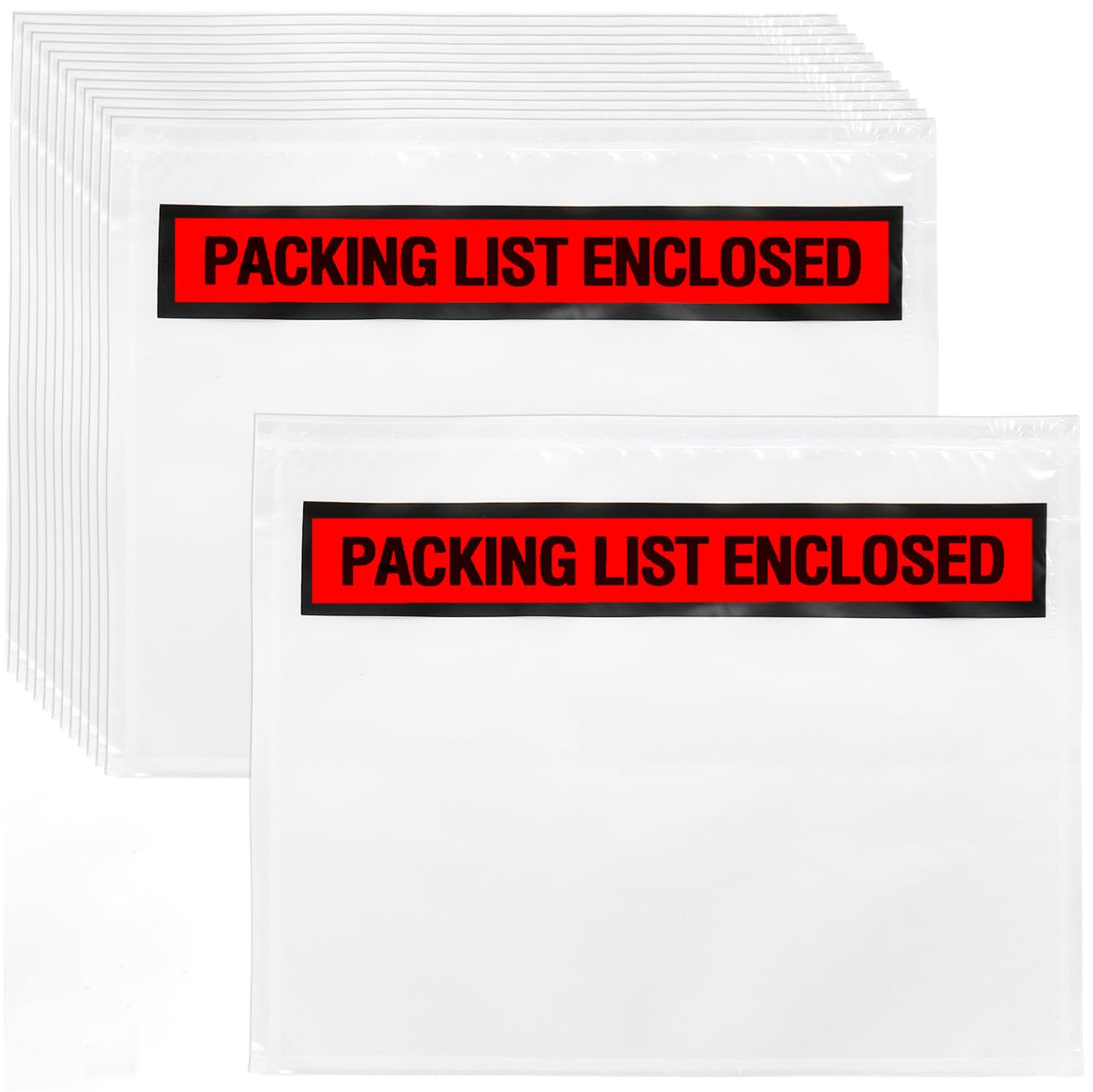 Nicunom 500 Pack 7.5'' x 5.5'' Packing List Envelopes, Adhesive Shipping Label Sleeves Clear Packing Slip Pouches Top Loading Packing List Pouches for Mailing