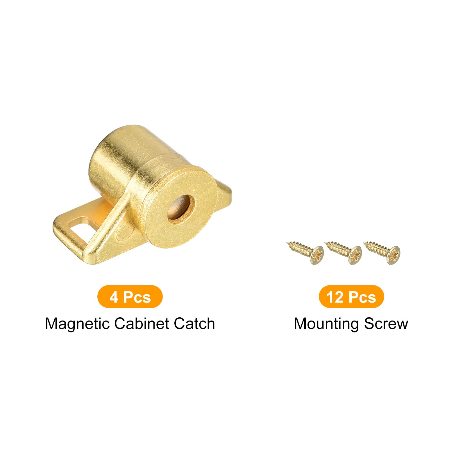 uxcell 4 Set Magnetic Cabinet Door Catch Zinc Alloy Magnet Cabinet Latch Closure Hardware for Kitchen Cupboard Closet Furniture Doors Gold - Image 3