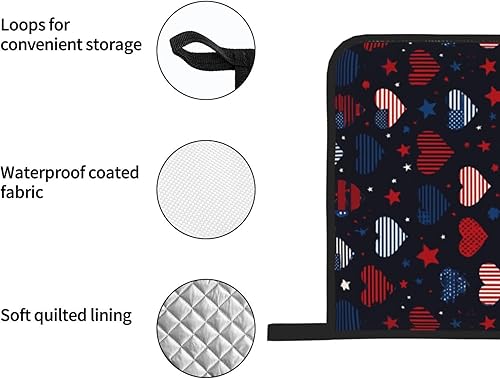 Miniatura 281 de Manoplas de horno y soportes para ollas, arte de mármol blanco y dorado, juego de 4 guantes de cocina resistentes al calor, antideslizantes