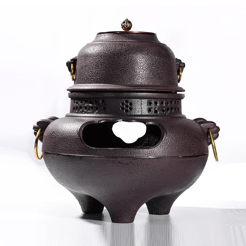 Amazon | 茶釜 風炉釜 切合鬼面風炉 茶釜添え 鉄風炉 茶道具  
