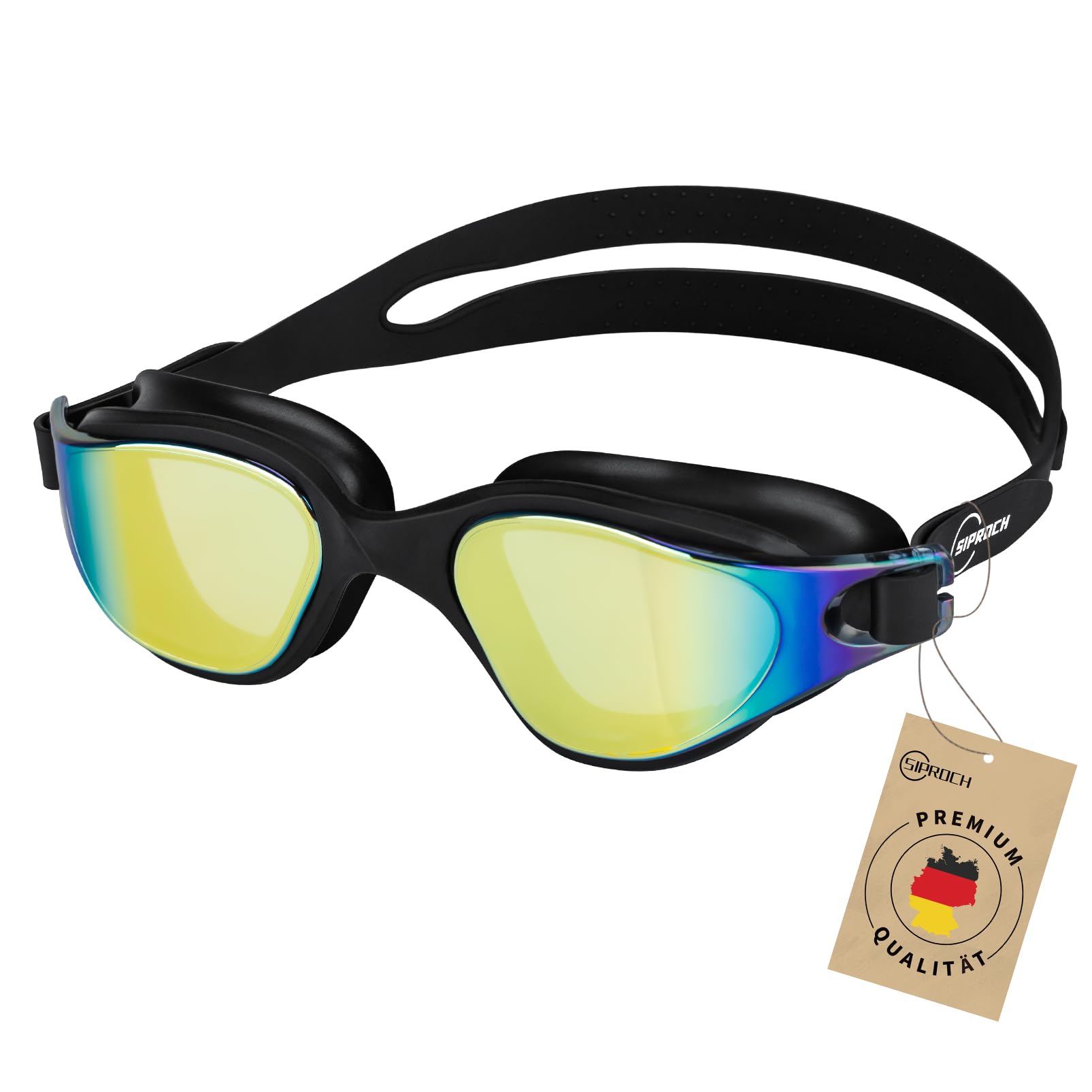 Siproch Gafas de natación para Hombres, Mujeres - Gafas Piscina Protección Anti-vaho Protección UV sin Filtraciones Visión Clara Fáciles de Ajustar