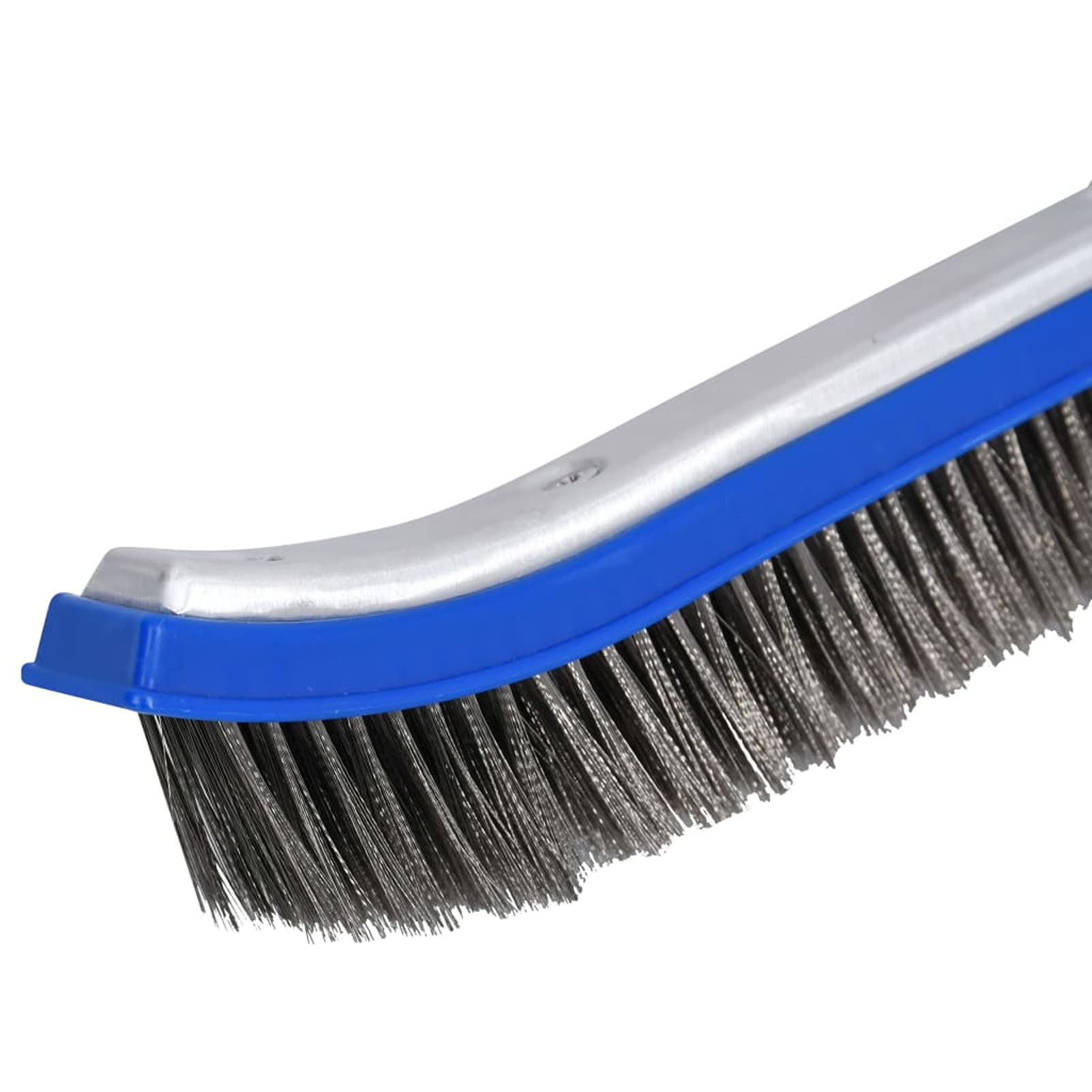 Tidyard Swimmingpool - Spazzola da parete, curva, per la pulizia della piscina, in alluminio, acciaio inox, 46 cm, colore: blu