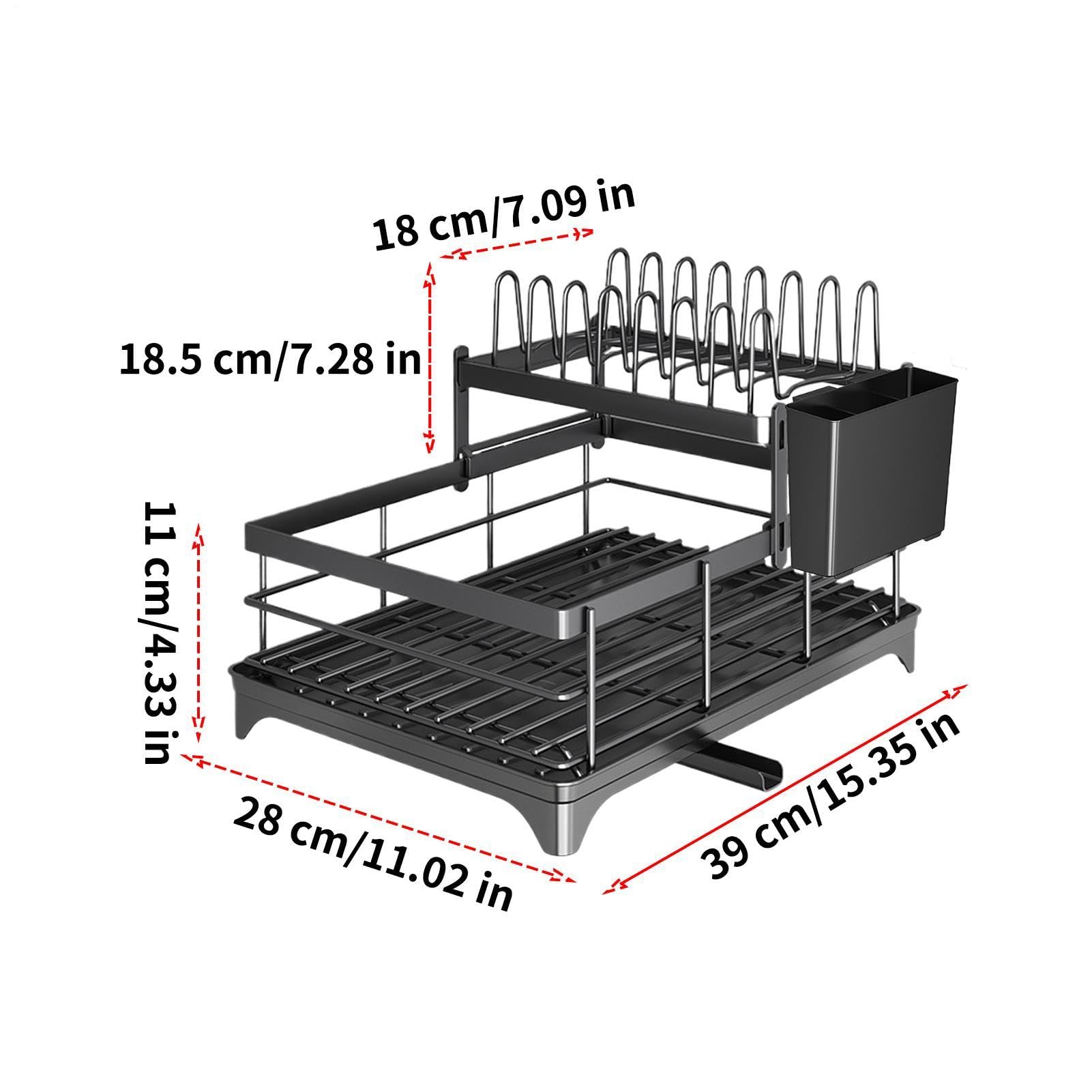 Geschirrtrockner für die Küchentheke, Organizer, rostbeständig, robust, für Küche, Zuhause, Restaurant, Apartment, Arbeitsplatte, Hotel, Haus, Landhaus, Camping, Picknick