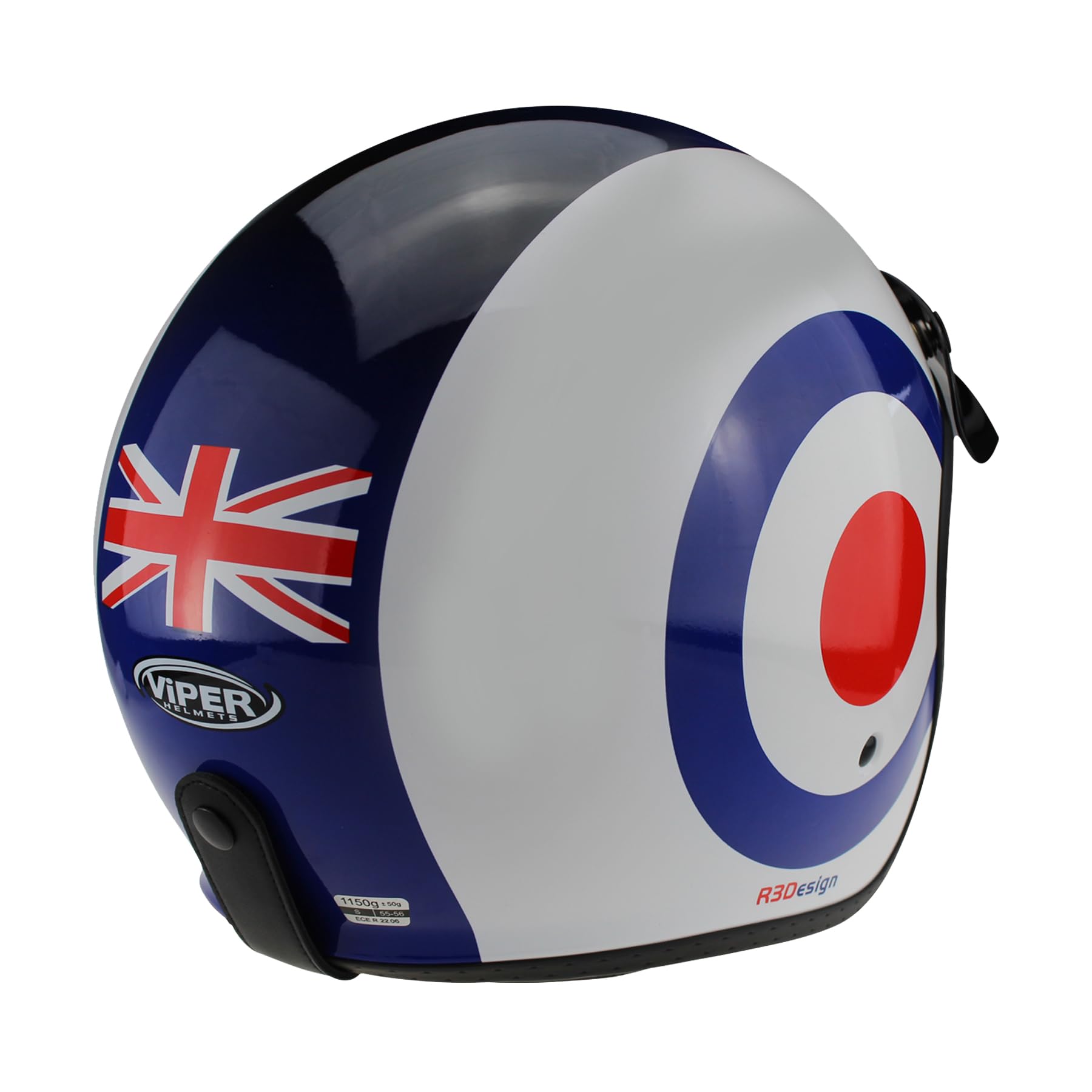 VIPER Motorcycle Helmet with Inner Sun Visor RSV06 Plus Open Face Jet Motorbike Helmets for Adult - Motorbike Rider Road Legal ECE2206 Approved for Cruise Bike Chopper Moped Electric Scooters