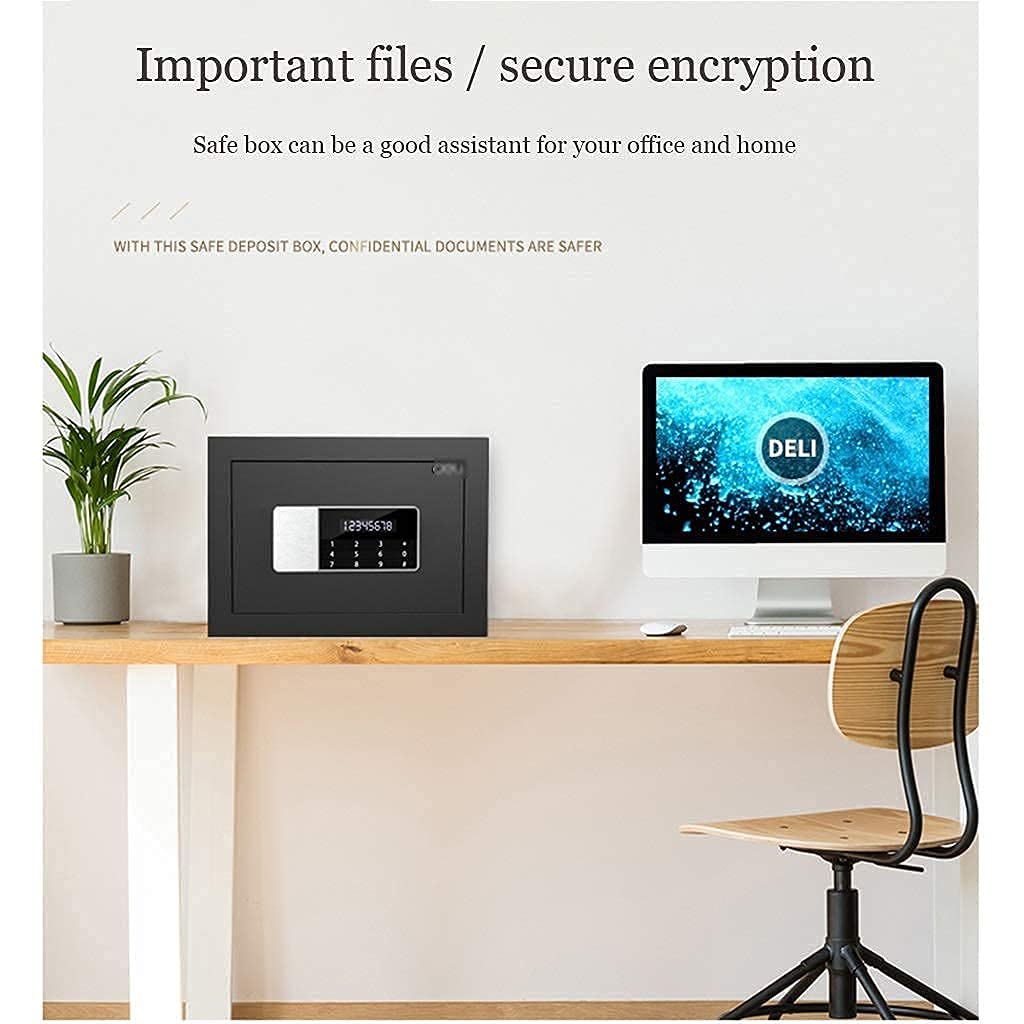 Caja Fuerte De Alta Seguridad, Cajas Fuertes De Gabinete Seguro, Caja De Efectivo Con Contraseña Electrónica De Acero, Caja De Almacenamiento De Documentos Importantes Antirrobo De Oficina, Cajas