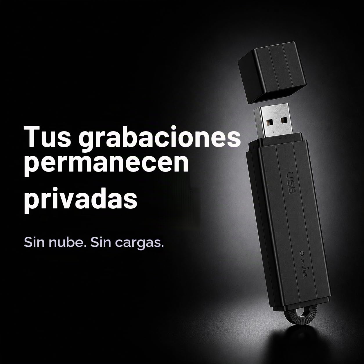 Grabadora de Audio compacta con activación por Voz – 288 Horas de Almacenamiento, 24h de grabación Continua y 25 días en Espera | Sello de Fecha y Hora | Uso Sencillo
