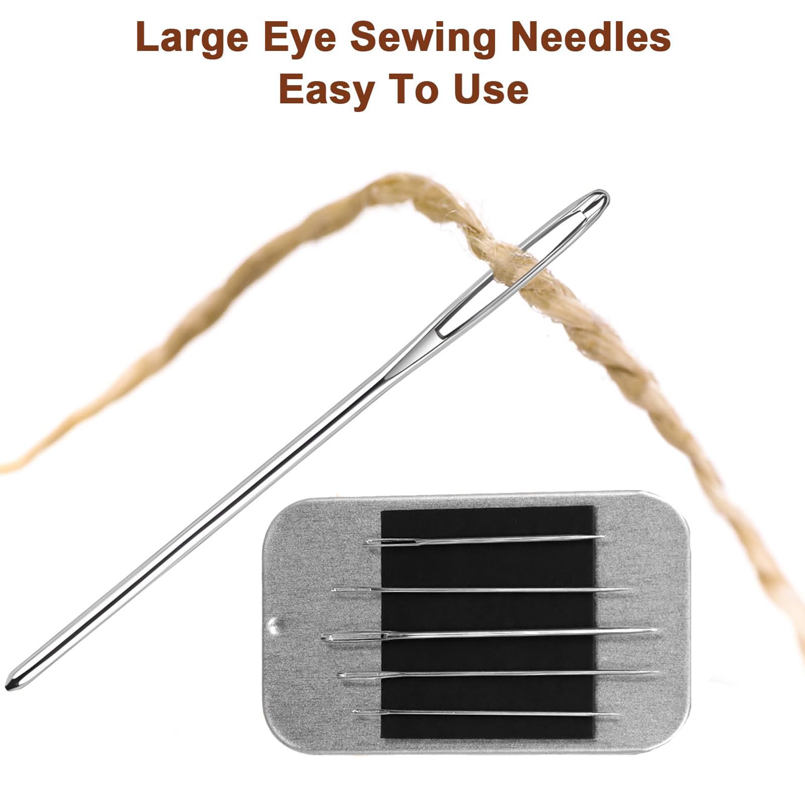 Amazon | 40本の縫い針セット、糸通しと磁気ピンクッション付きの