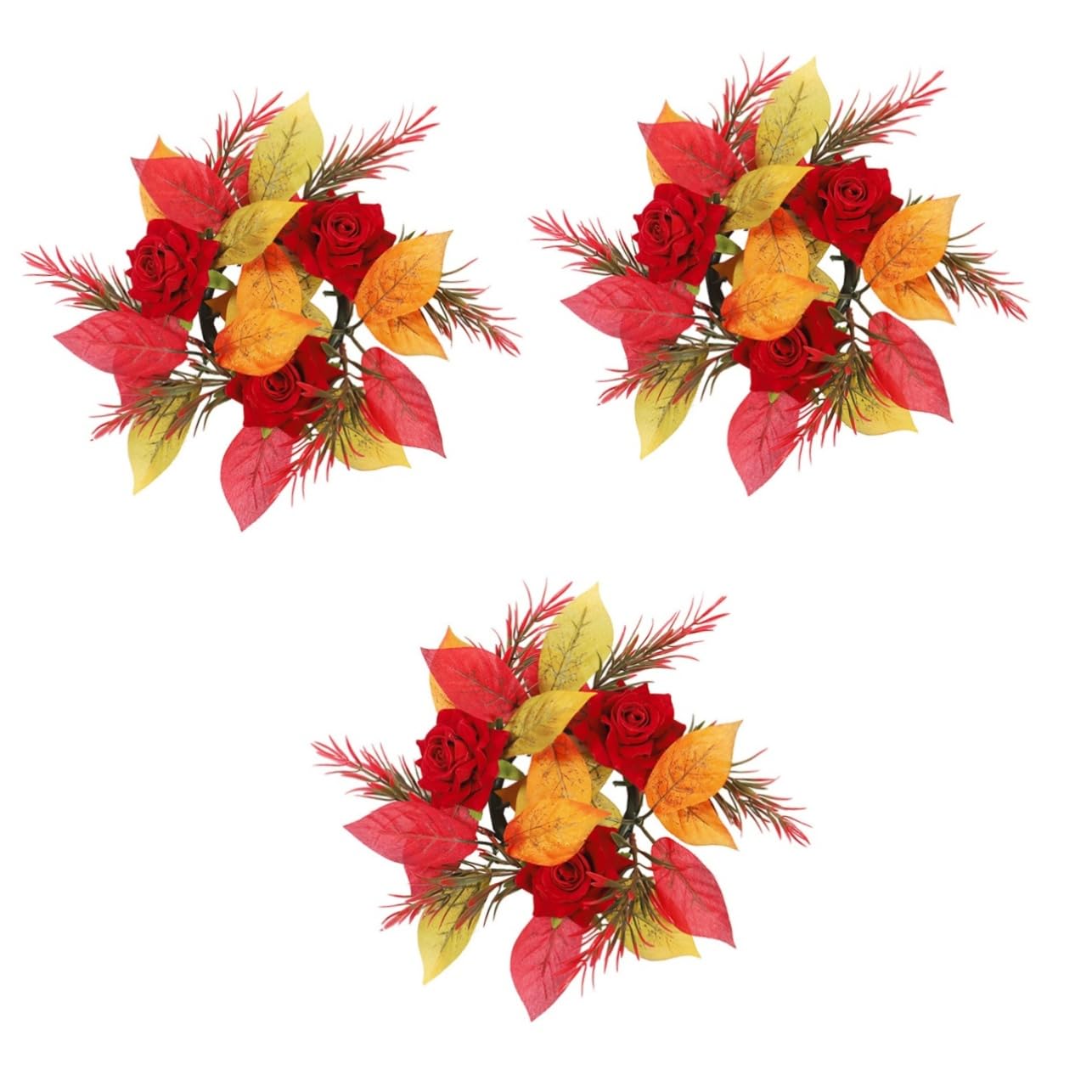 Amosfun 3pezzi Ghirlanda Decorativa Rosa Per Porta Ingresso Wreath Elegante Per Decorazioni Da Appendere Casa e Matrimonio Senza Manutenzione Aspetto Realistico e Design Chic