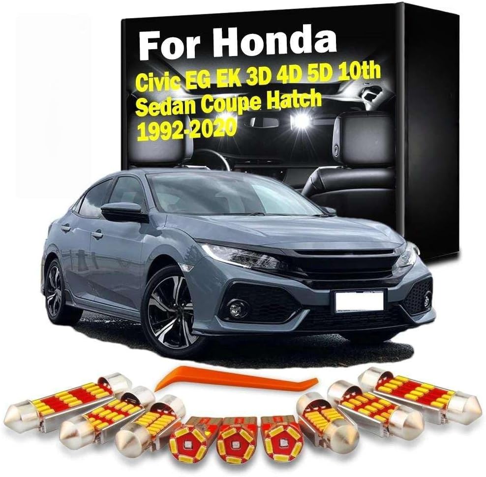 Car LED Interior Light Kit for Honda Civic EG EK 3D 4D 5D 10th Sedan Coupe Hatch 1992-2020 Map License Plate Lamp