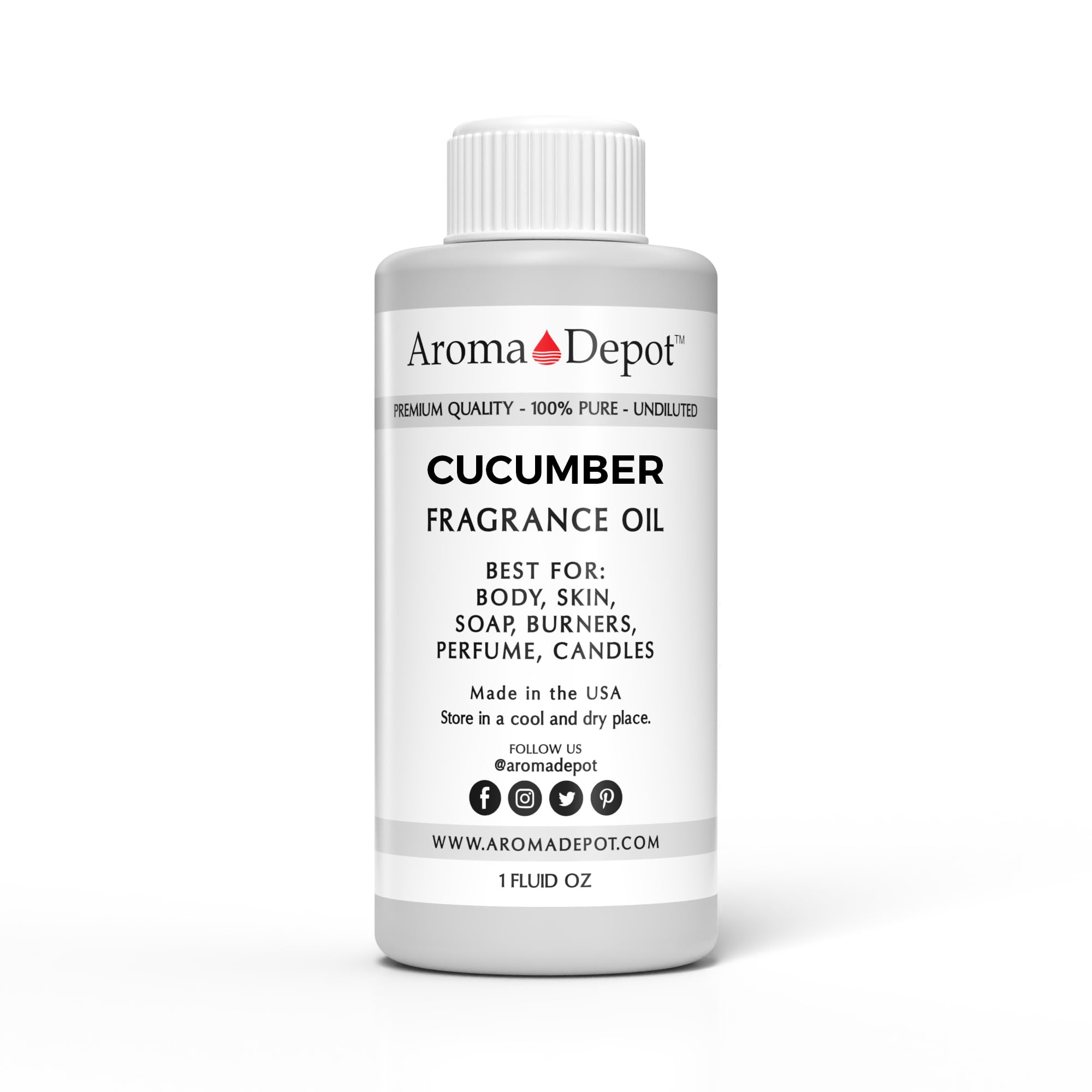 Aroma Depot 1oz / Cucumber Perfume Oil for making, Body Oil, Soap, Candle Making &amp; Incense. Our version is a Premium Quality Undiluted &amp; Alcohol Free