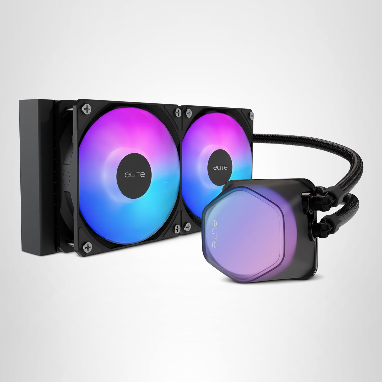 Cooler Master 240 Elite Liquid CPU AIO Cooler – 240mm Radiator, 2x ARGB PWM Fans, Dual-Chamber Pump Design, Ultra-Quiet High-Performance Cooling, AMD AM5/AM4 & Intel LGA 1851/1700, White