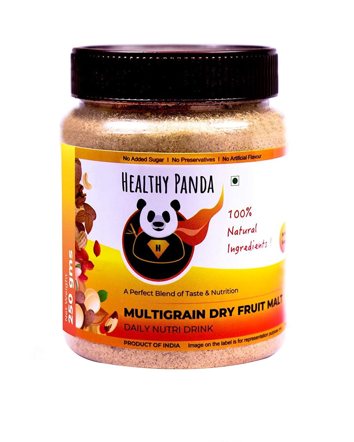 HEALTHY PANDA Organic Sprouted Multigrain Dry Fruit Malt/Sprouted Multigrain Health Mi x, Organic Sattu Mavu, Multi Cereal Health Mix- 250 Gram-image-35