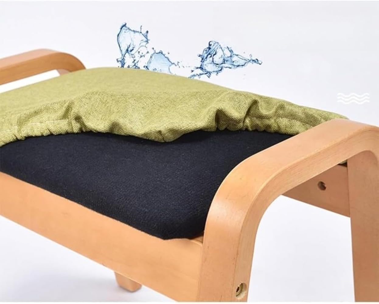 Zxyler黄褐色木製スツール北欧風天然木材 高弾性座布団付き 履き替え用最適 リビング・玄関・廊下・アウトドア兼用 自然質感 安定