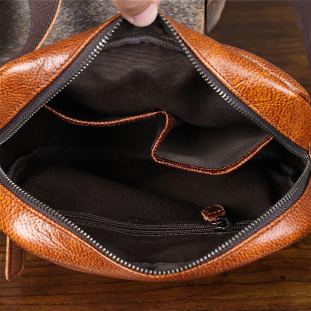 Crossbody Bag Vintage Handmade Rubbed Colour Shoulder Leather Men's Casual