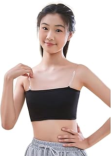[ＲａｉｎＫｉｎｄ] チューブトップ キッズベアトップ 子供用スポーツトップ 透明ストラップ ずれない 通学 ダンス 体育用 吸汗 肌ざわり良好 ジュニアインナー 落ちない 子供 ダンス衣装 インナー
