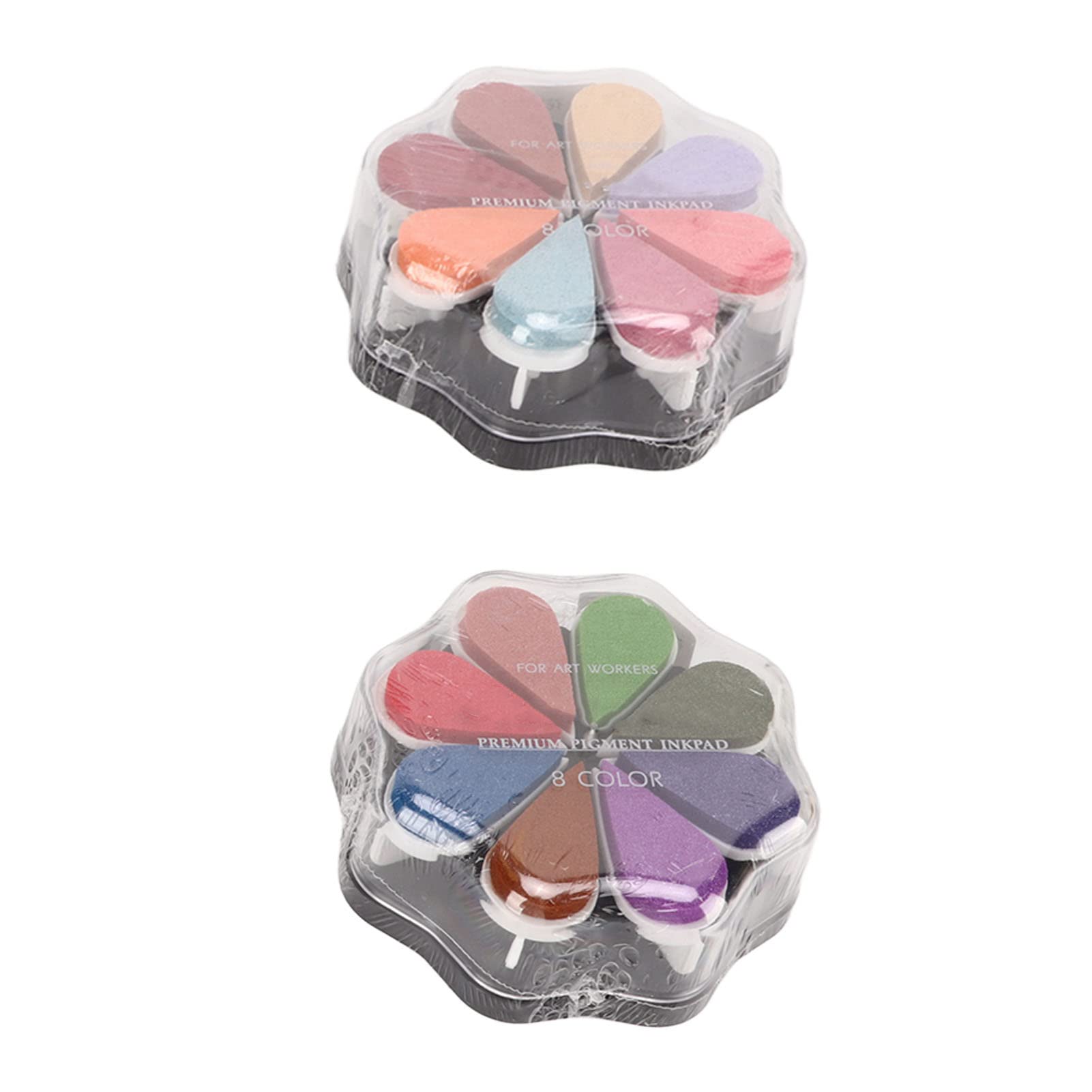 Tampone per Timbri, 8 Colori, Copertura Forte, Cuscinetti per Inchiostro da Che Non Sbiadiscono, Tampone per Inchiostro Arcobaleno con Design a Petalo in Rilievo per la Creazione di Cartoline,