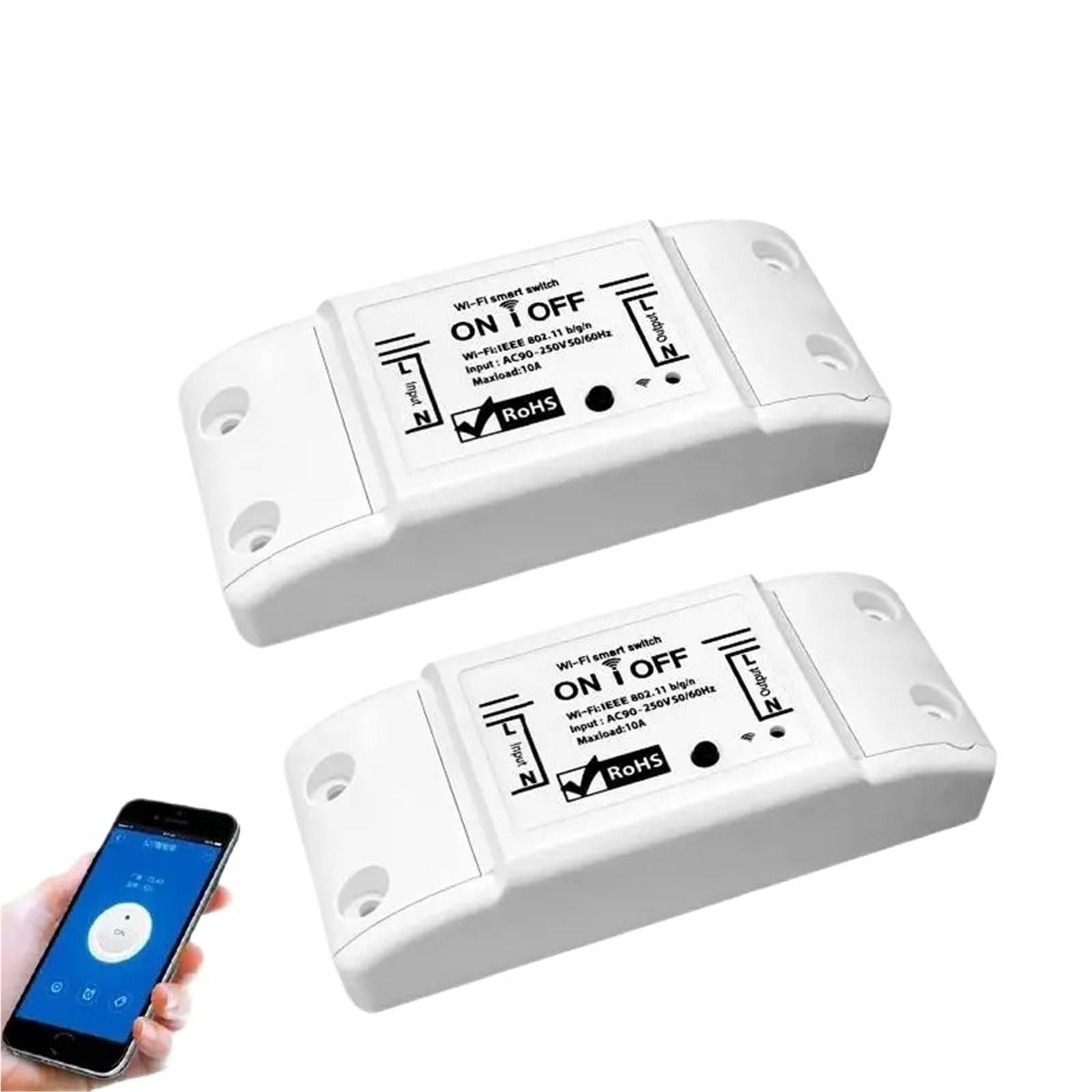 Inteligentna aplikacja bezprzewodowa, uniwersalny sterownik wyłącznika, timer Smart Life, praca z włącznikiem światła LED, akcesoria Alexa (biały, 1 szt.)