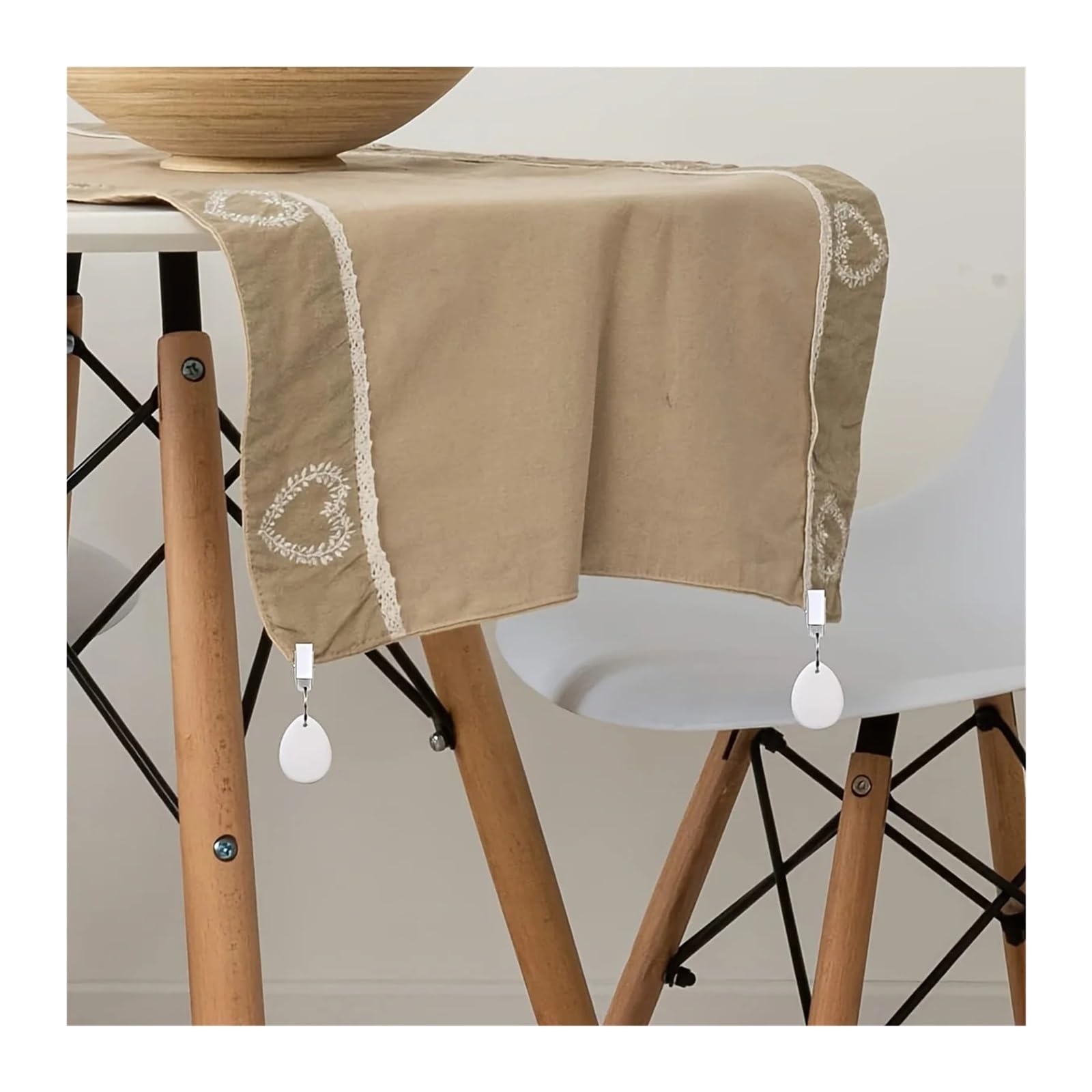 Tischdeckengewichte, Anhänger, Stein-Metall-Clips, Marmor-Tischdecke, Weiß, 24 Stück