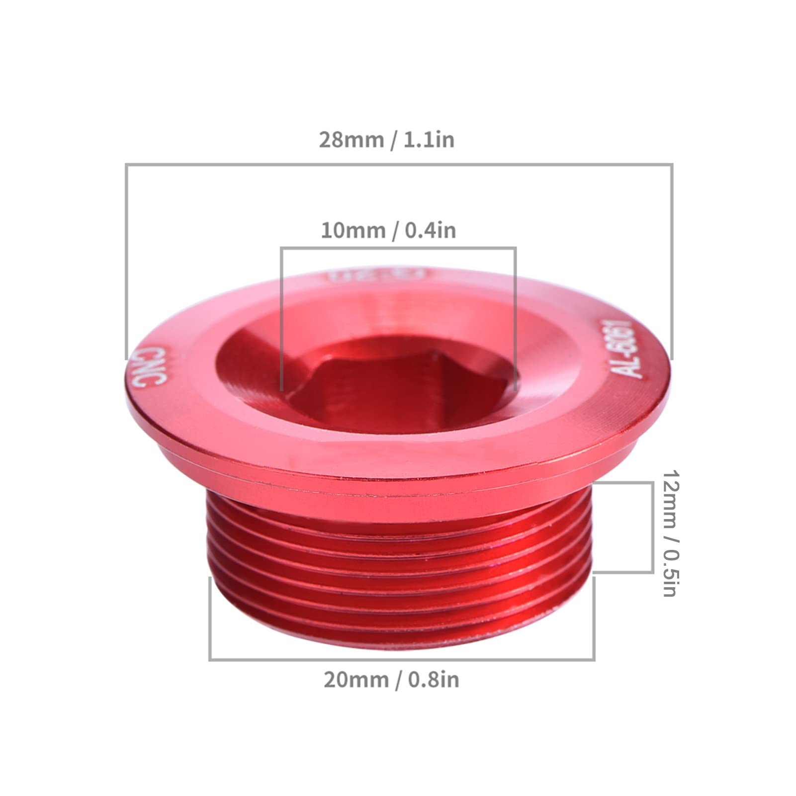 Tbest Crank Bolt MTB Mountain Road Bike Crankset Bolts Aluminum Alloy Bike ycle Cranket Crank Fixing Bolt Chainwheel Screws replacement for Shimano(Red) - Image 3