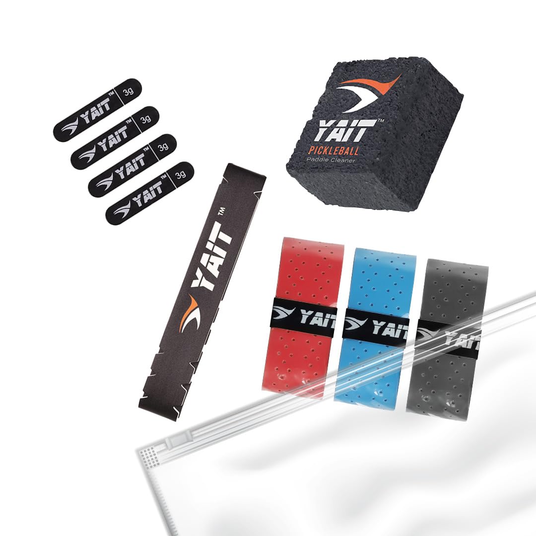 Pickleball All-in-One Accessories Kit | Rubber Cleaner, Overgrips (Pack of 3), Edge Guard Tape & Lead Tape Weights (Pack of 4) | Paddle Care, Protection & Performance Set | Pickle Ball Set-image-48
