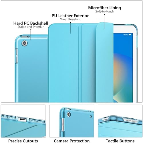 Miniatura 5 de MoKo Funda para iPad de 9 generación 2021iPad de 8 generación 2020iPad de 7 generación 2019, iPad 10.2, carcasa delgada con función de encendido y