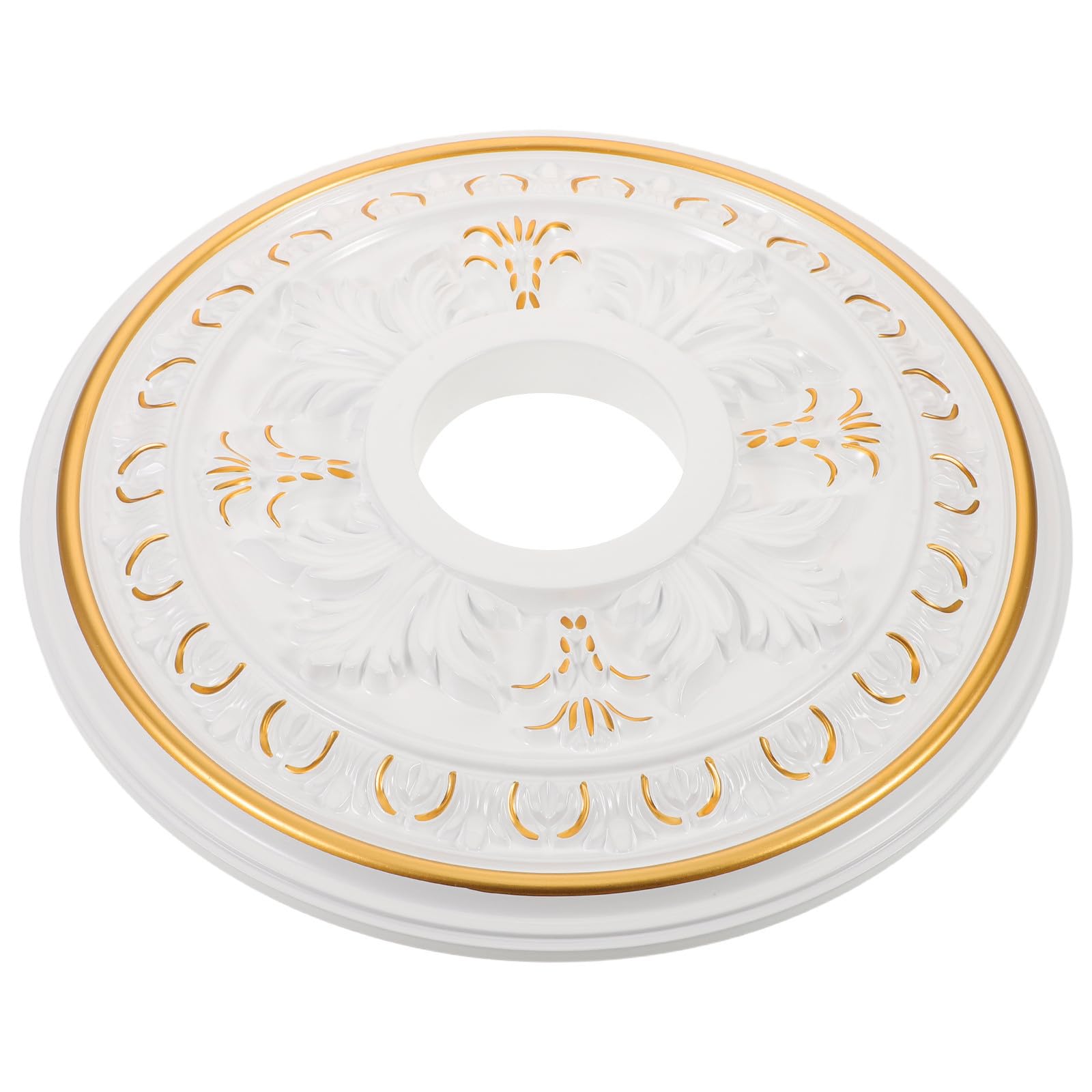 Medallón de techo blanco para lámpara colgante plafón redondo decorativo de 39.6cm
