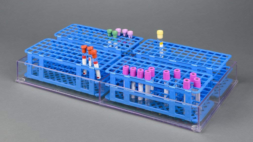 Blood Tube Rack Organizer TRAY-5X9.5 Pocket (Break Resistant PETG)