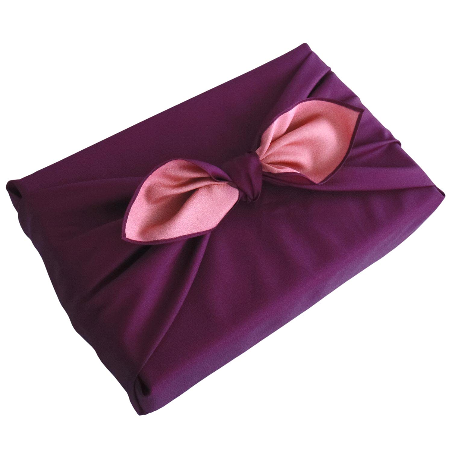 White House Plain Furoshiki Double-Sided Dyed 100×100cm (39.4 x 39.4 inches) (Purple × Cherry Blossom) : Home & Kitchen