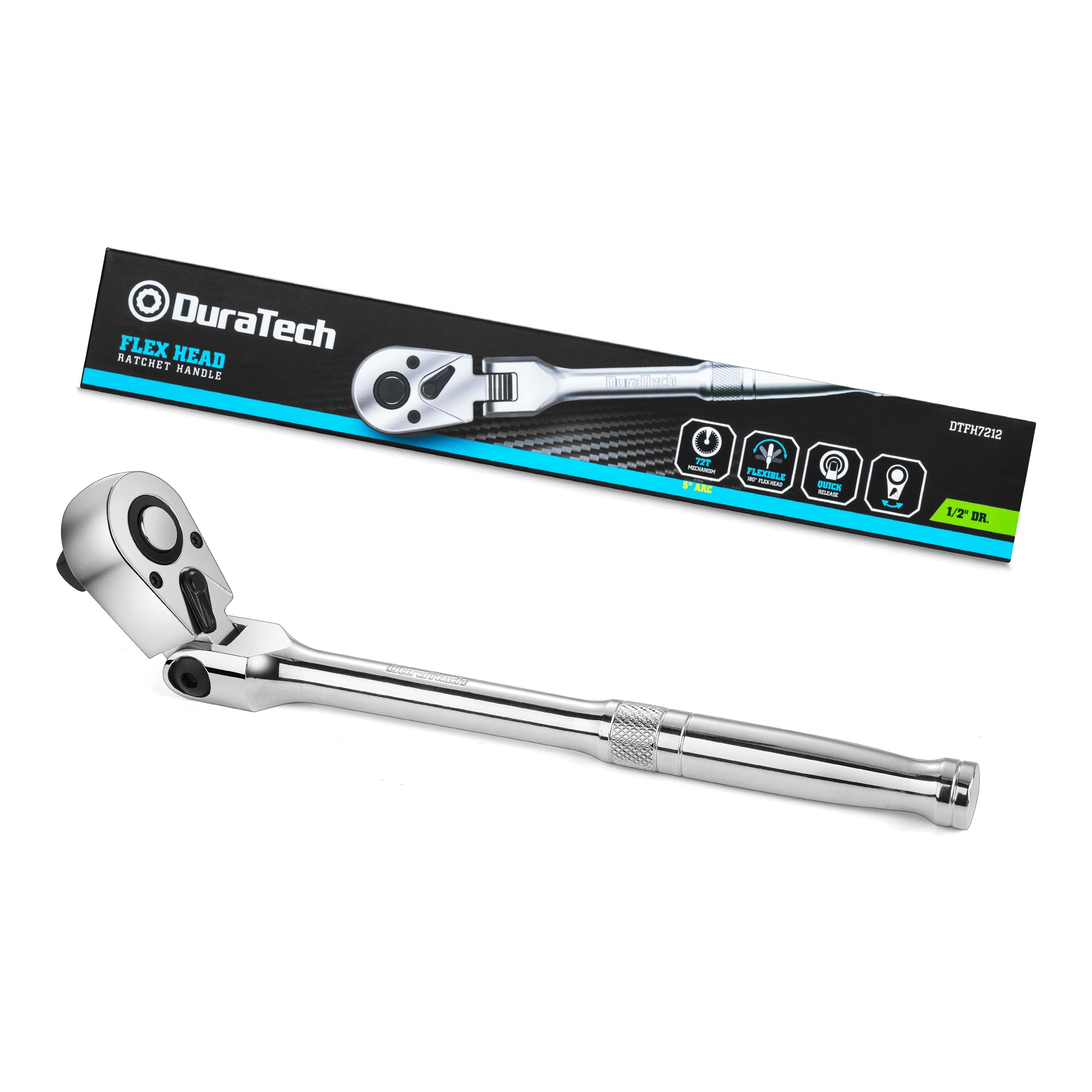 Amazon | DURATECH 1/2インチドライブフレックスヘッドラチェット 72歯