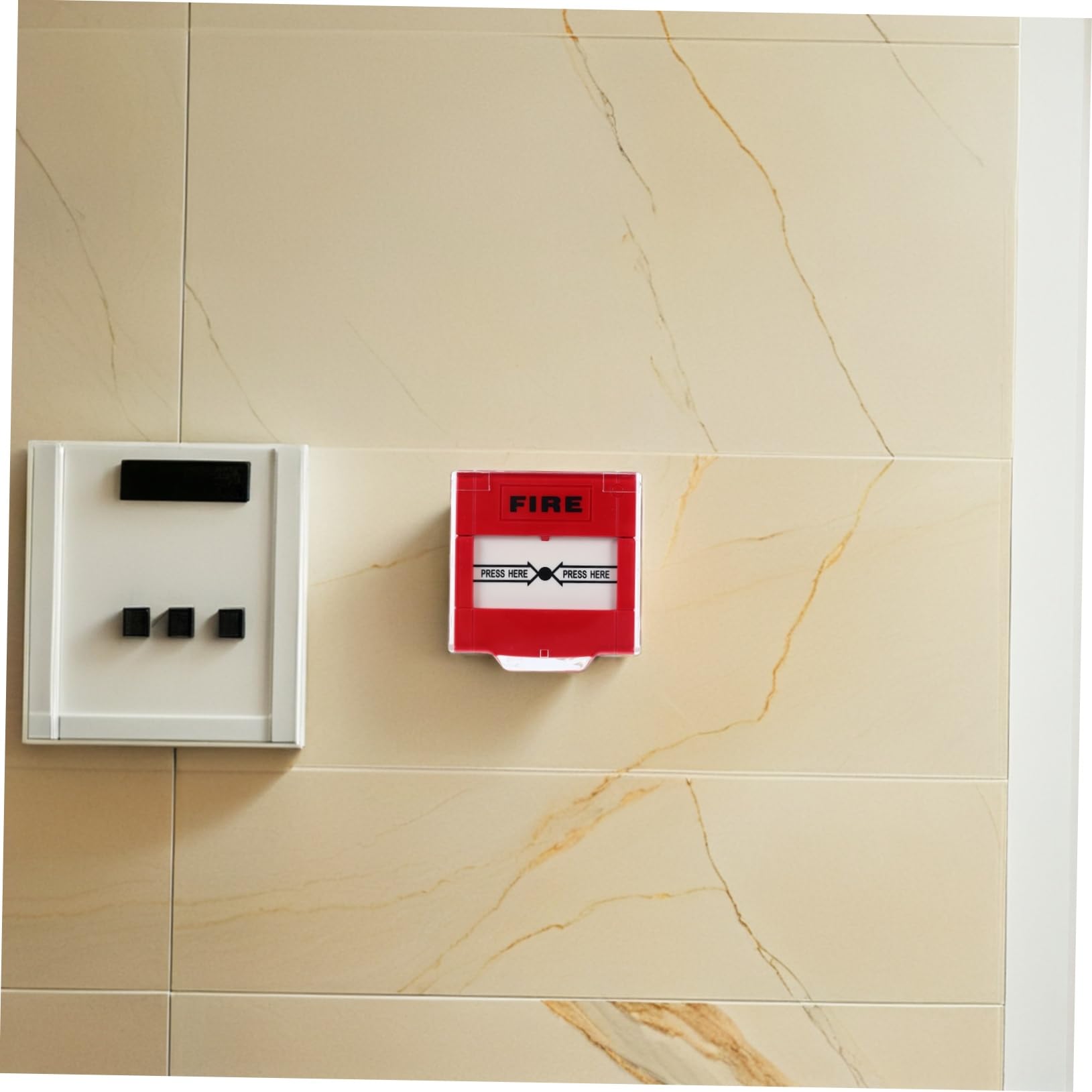 NUOBESTY Botón de Alarma Manual contra Incendios Rojo de Plástico Reinicio Rápido, Interruptor para Llamada de Emergencia en Oficina y Espacios Privados, Pack de 2 Unidades