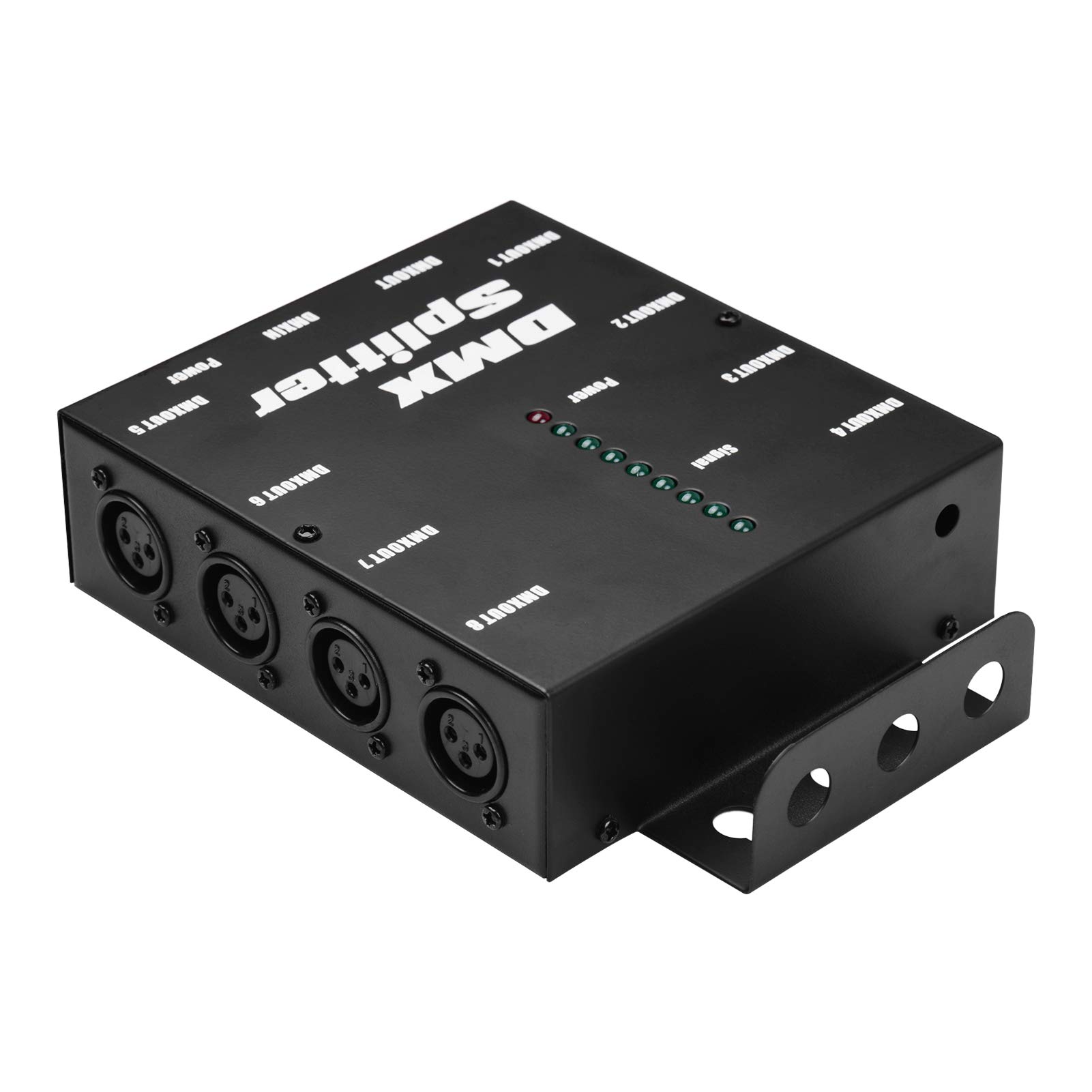 HUIOP Splitter DMX512 Amplificatore di segnale ottico Spliter Distributore 1 Ingresso e uscita diretti 8 Uscite indipendenti per controller luci Console da palco Festa DJ Club Disco KTV Luce