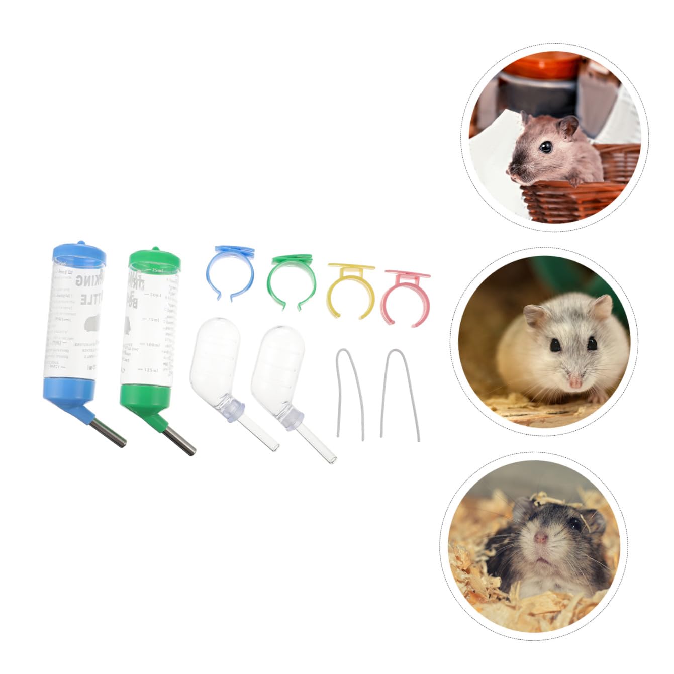 DOITOOL 12pièces Bouteille Eau pour Petits Animaux Abreuvoirs pour Hamsters Hérissons Cobayes Et Rongeurs Étanche Et Anti-Fuite Et Facile à Installer Design Transparent pour