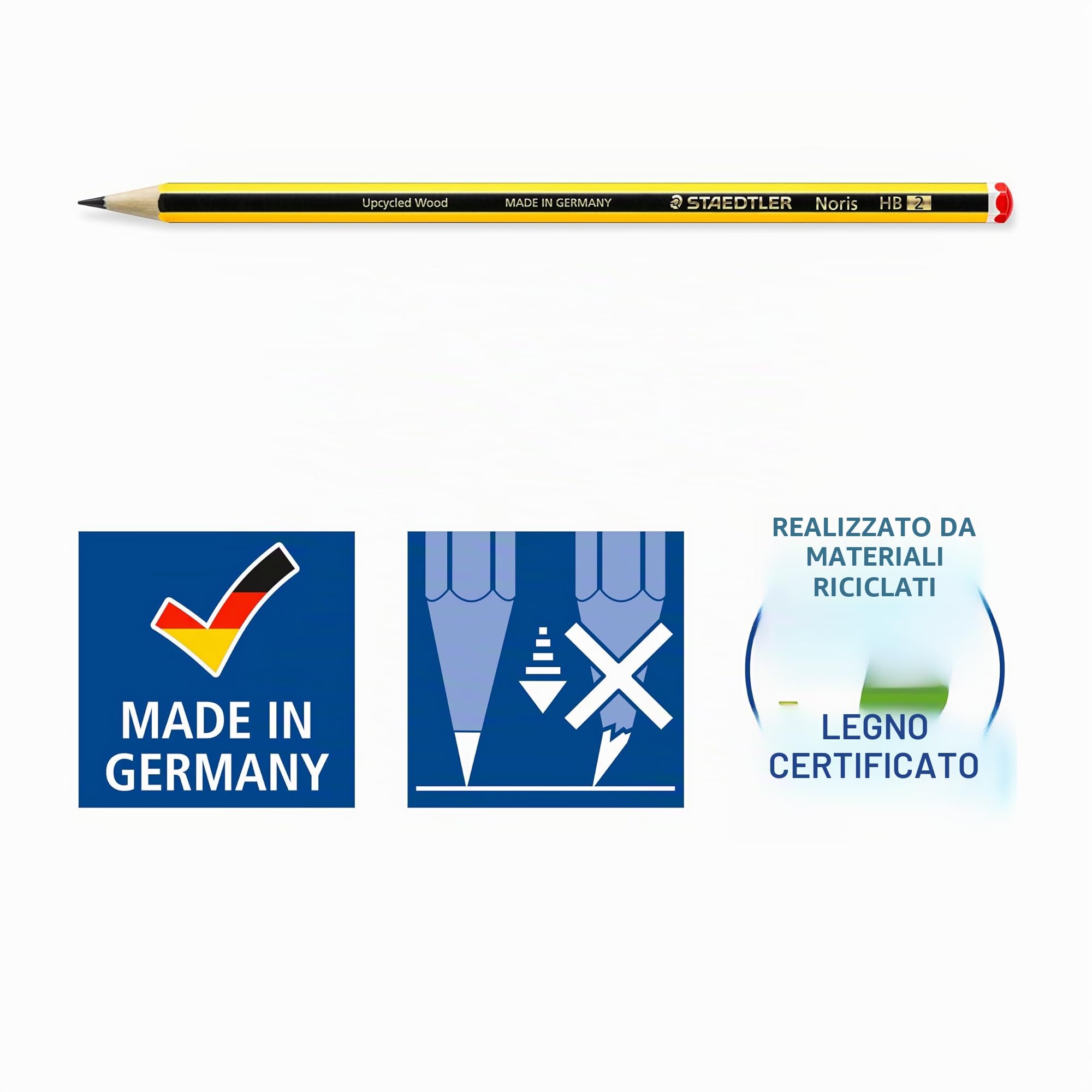 Staedtler 120-S BK4D Matite Noris durezze assortite 2B HB 2H confezione da 4 pz