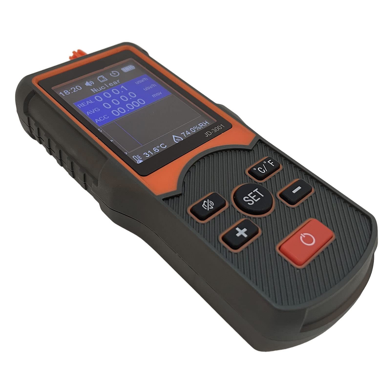 Nuklearer Strahlungsdetektor JD 3001 Geigerzähler-Monitor, Tragbarer Elektromagnetischer Strahlungstester, Echtzeitüberwachung, Digitales Erkennungsmessgerät, Tragbares Dosimeter, Elektromagnetischer