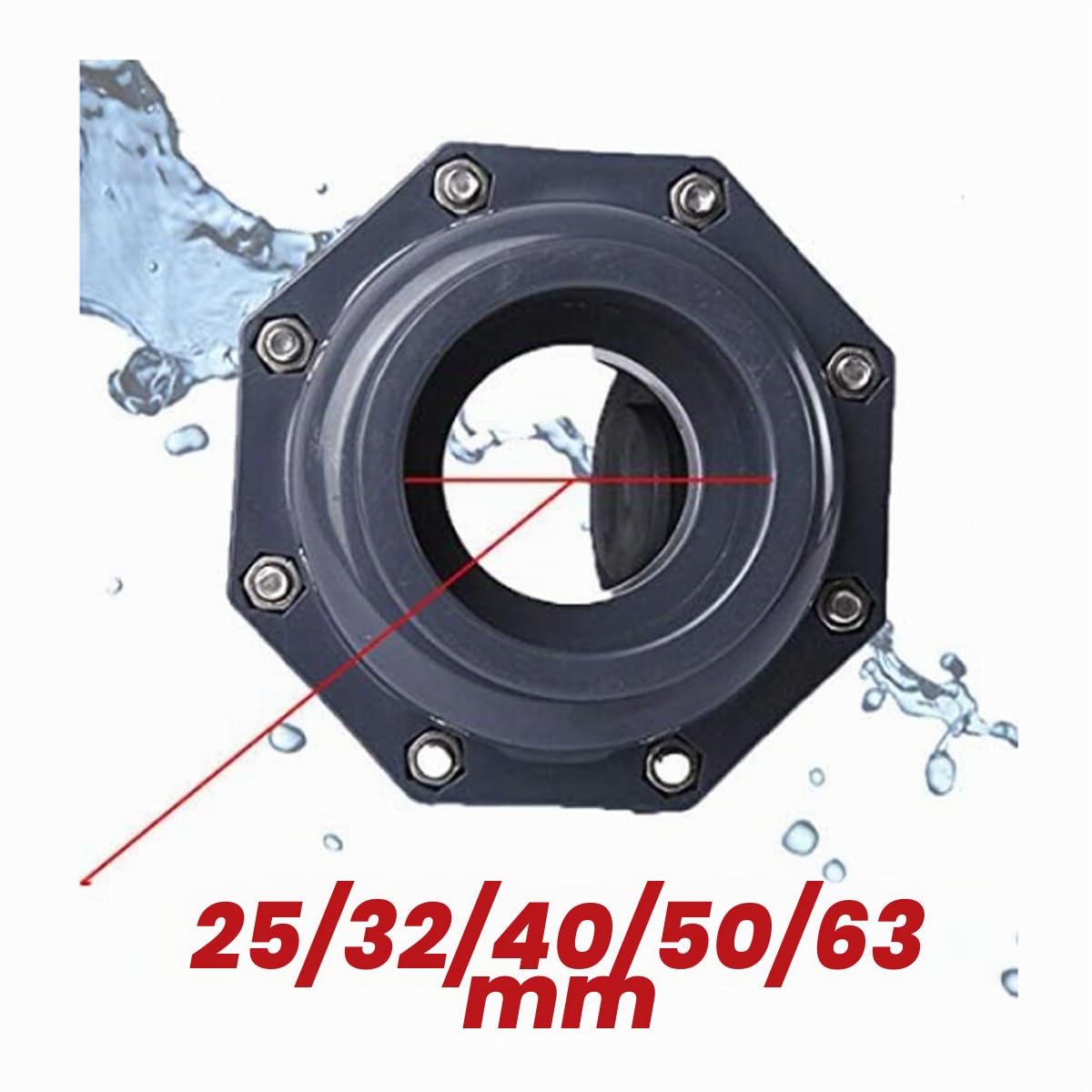 Valvola di ritegno a battente Valvola di ritegno Valvola di ritegno di non ritorno in PVC a doppia unione raccordi per tubi a pressione metrica (DN50 Φ63 mm)