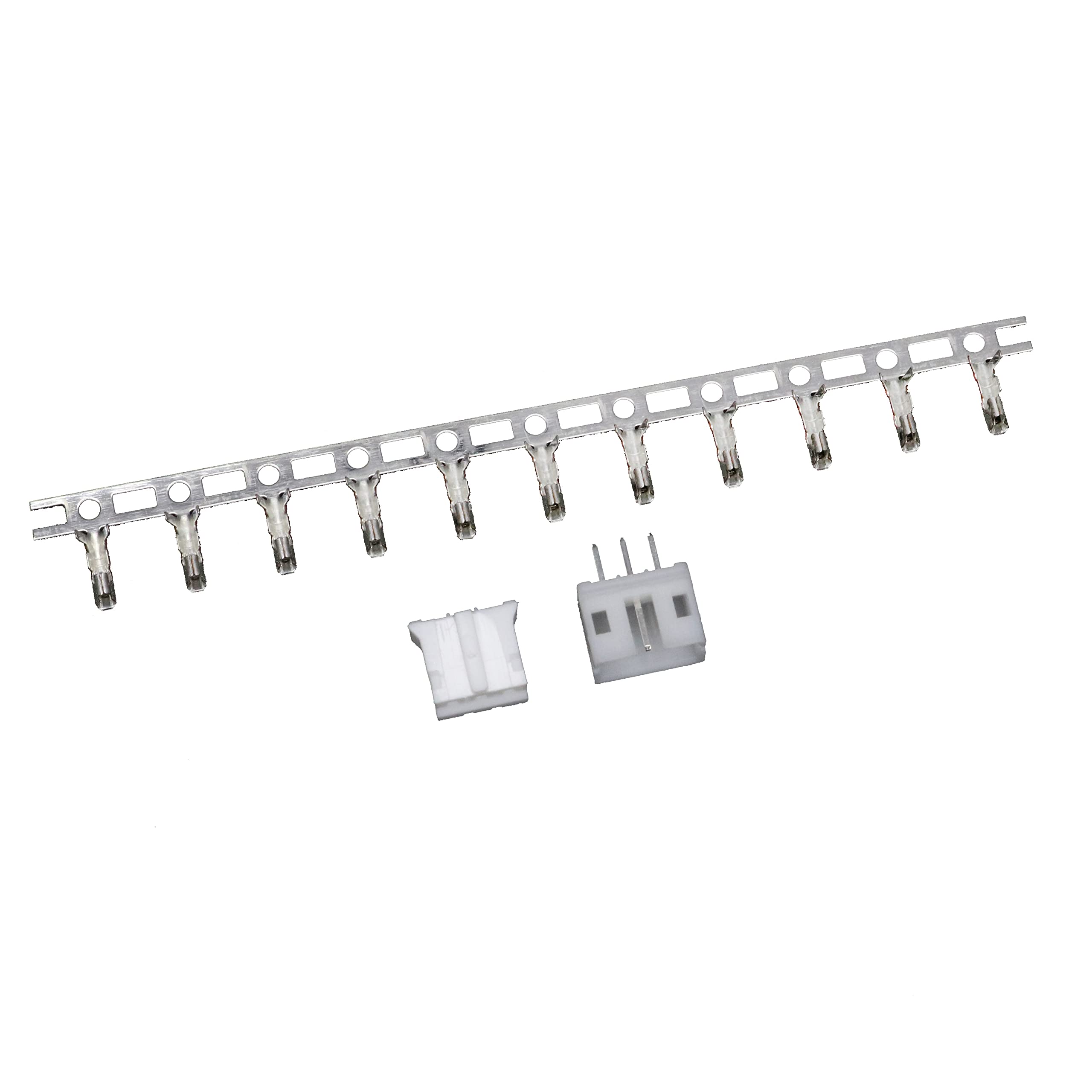 PH 2.0 mm 3-pin Board-to-Wire Crimp Connector Plug + PCB Socket + Crimps, Pack of 20 Compatible With JST PH — image 1